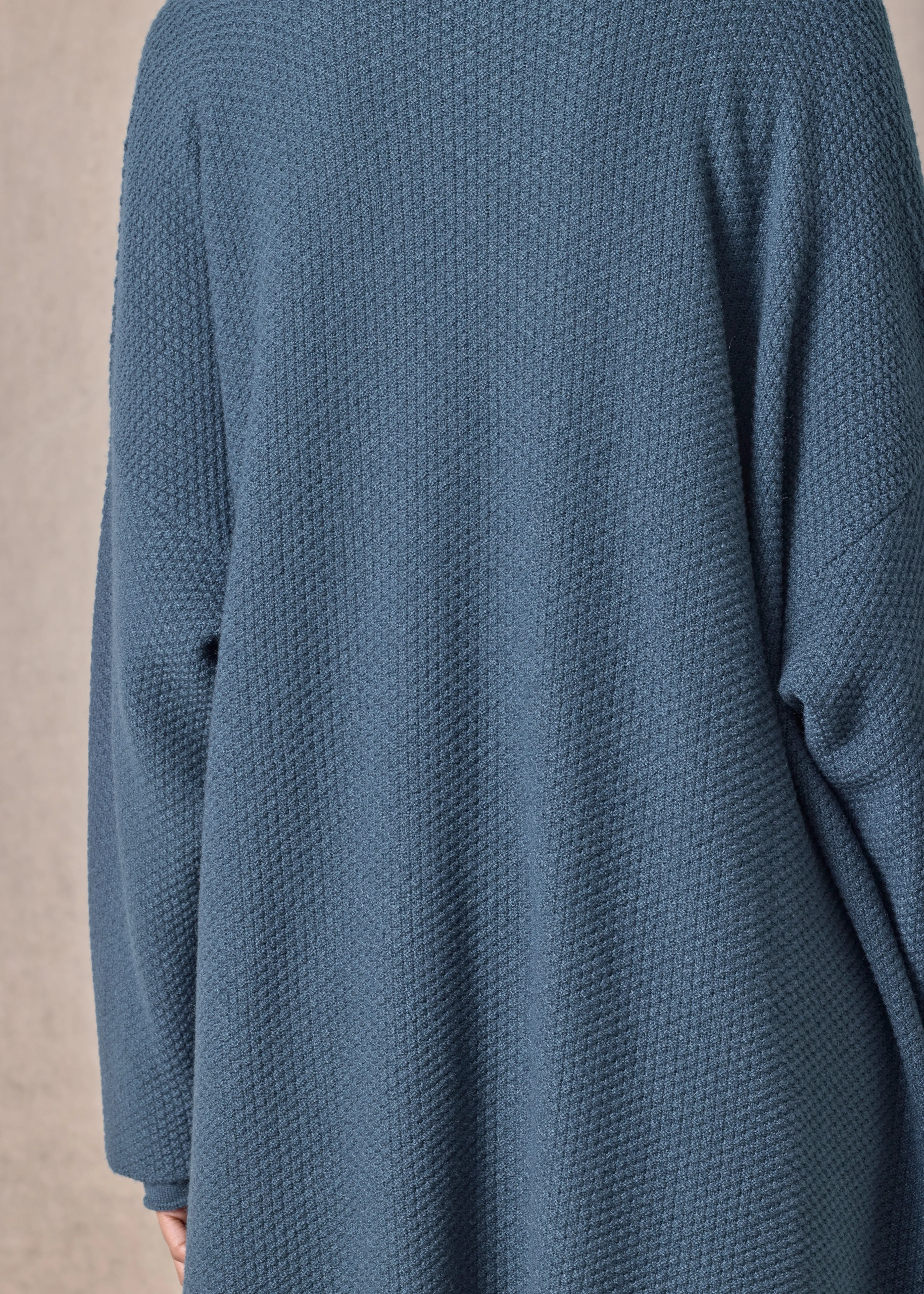 cashmere a-line scrunch shawl collar cardigan - very long (tealdark) sold by eskandar product image thumbnail 4