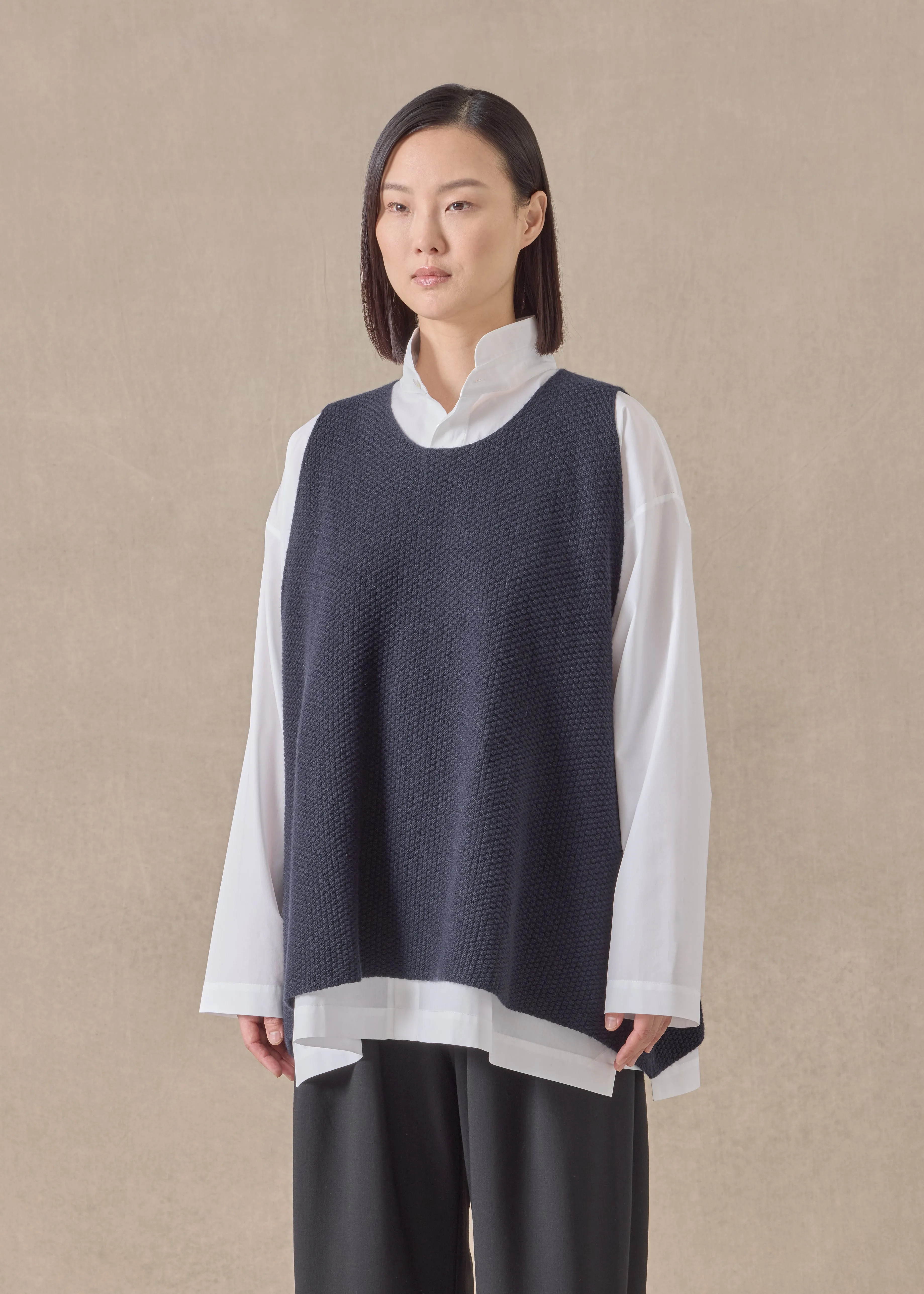 cashmere a-line sleeveless round neck - mid plus sold by eskandar product image thumbnail 2