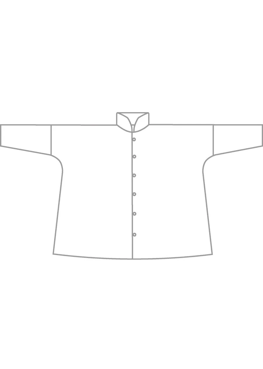 silk chinese imperial shirt with chinese collar - long (darkmoss) sold by eskandar product image thumbnail 5