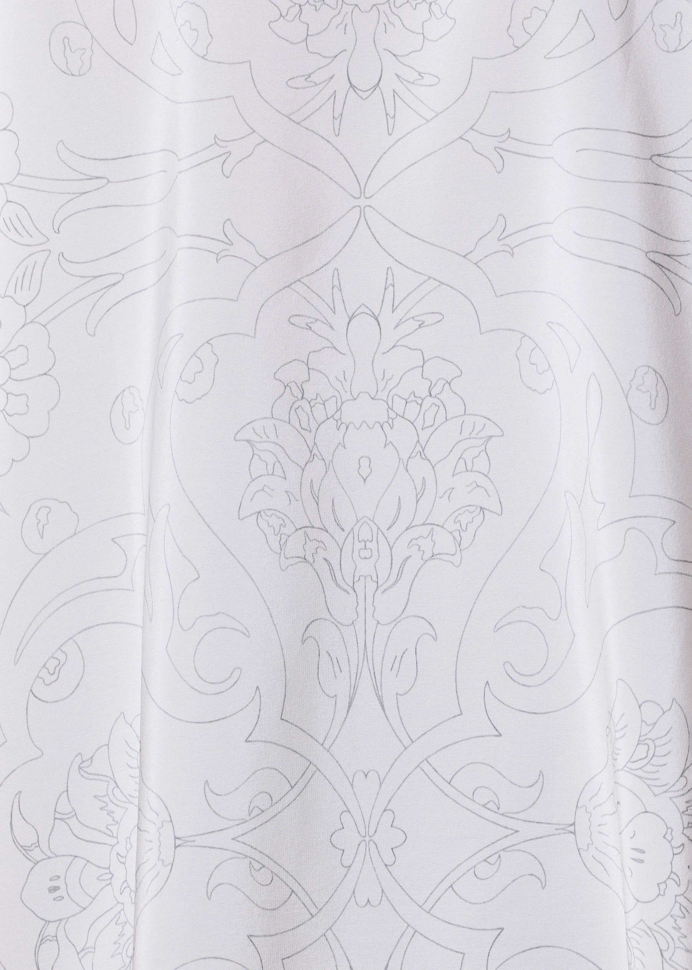 silk wide a-line collarless shirt - very long with slits (pencil) sold by eskandar product image thumbnail 5