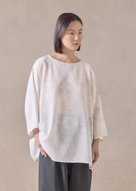 silk boat neck top - long sold by eskandar