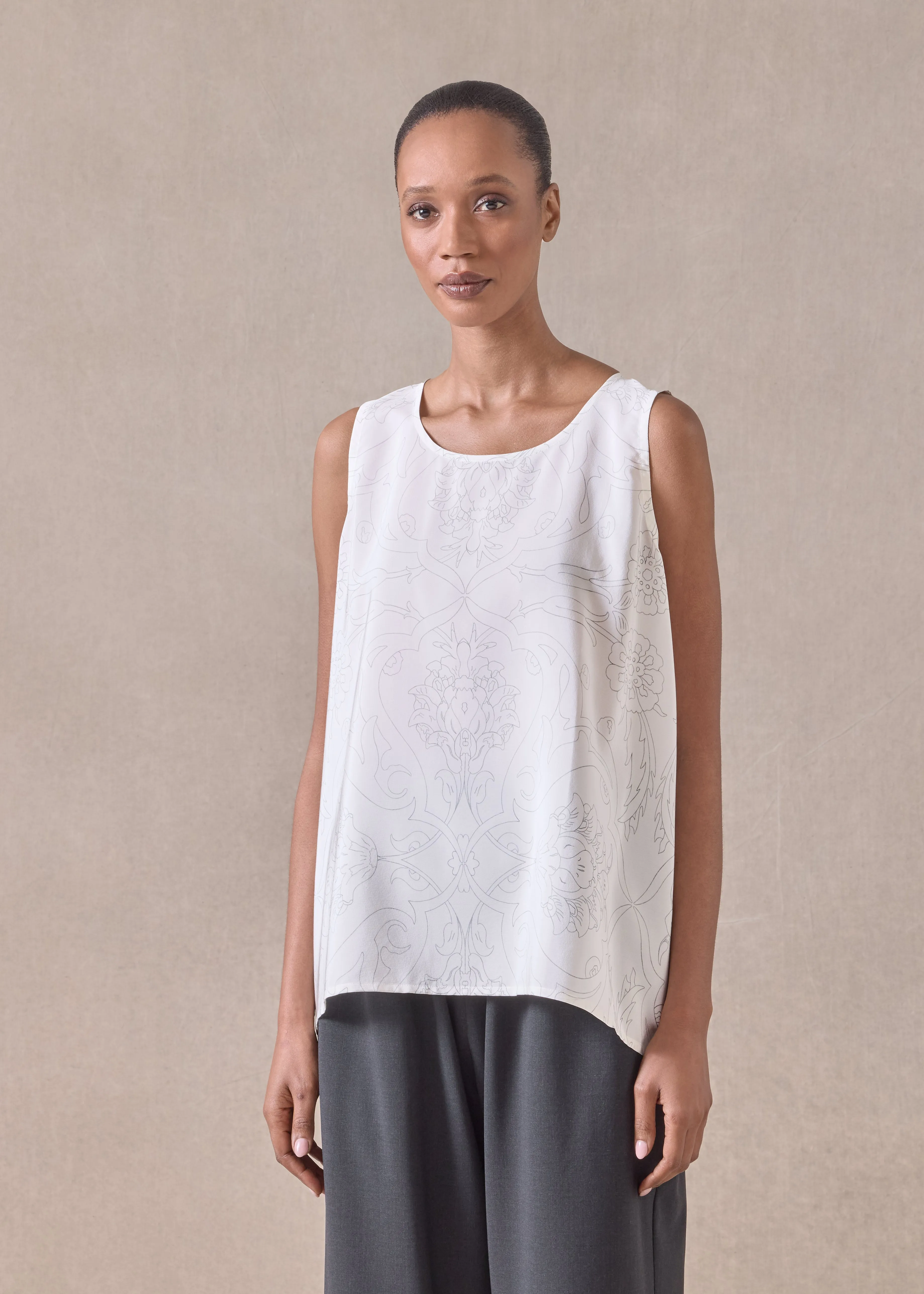 silk a-line shell - mid plus (pencil) sold by eskandar product image thumbnail 3