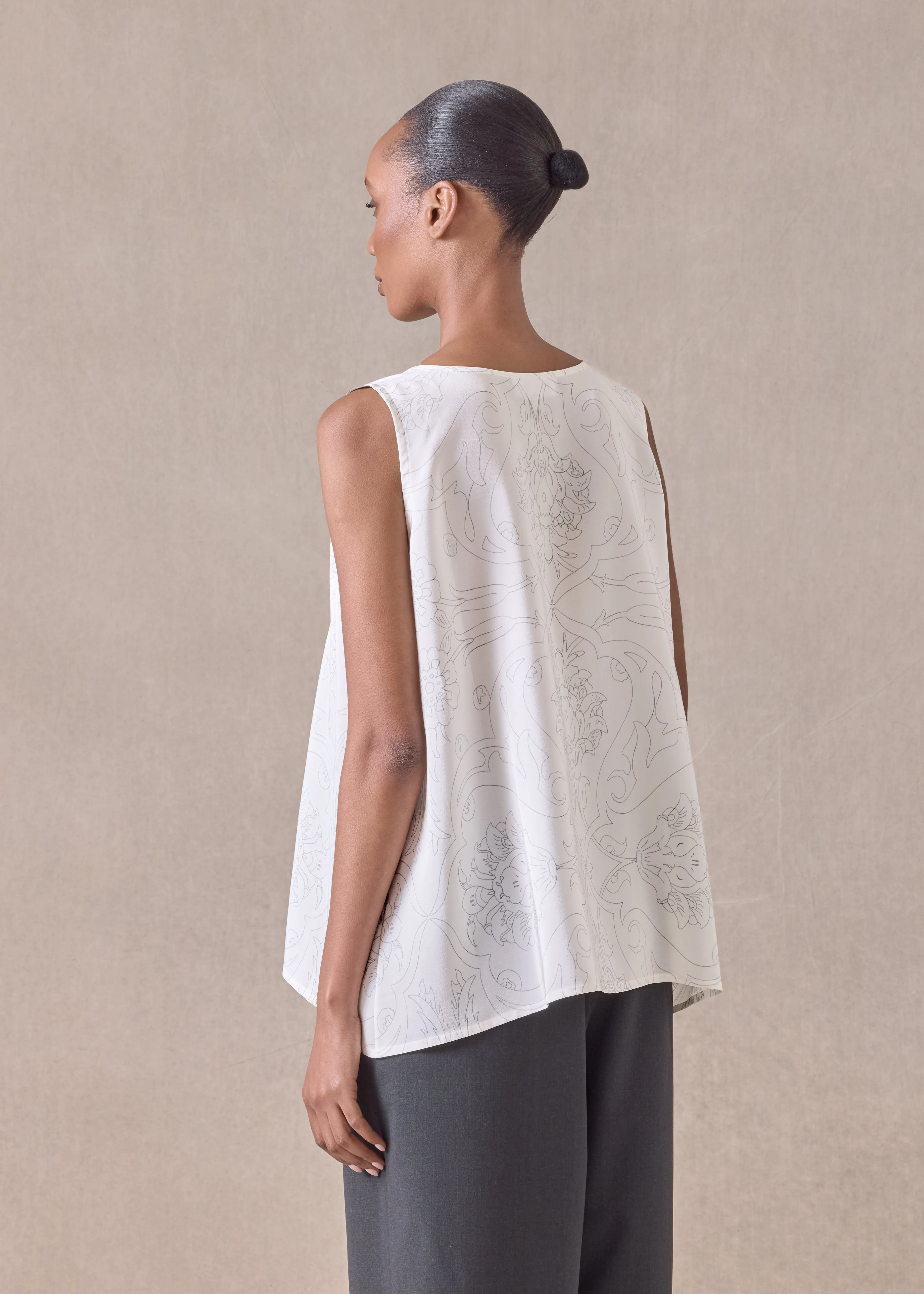 silk a-line shell - mid plus (pencil) sold by eskandar product image thumbnail 5