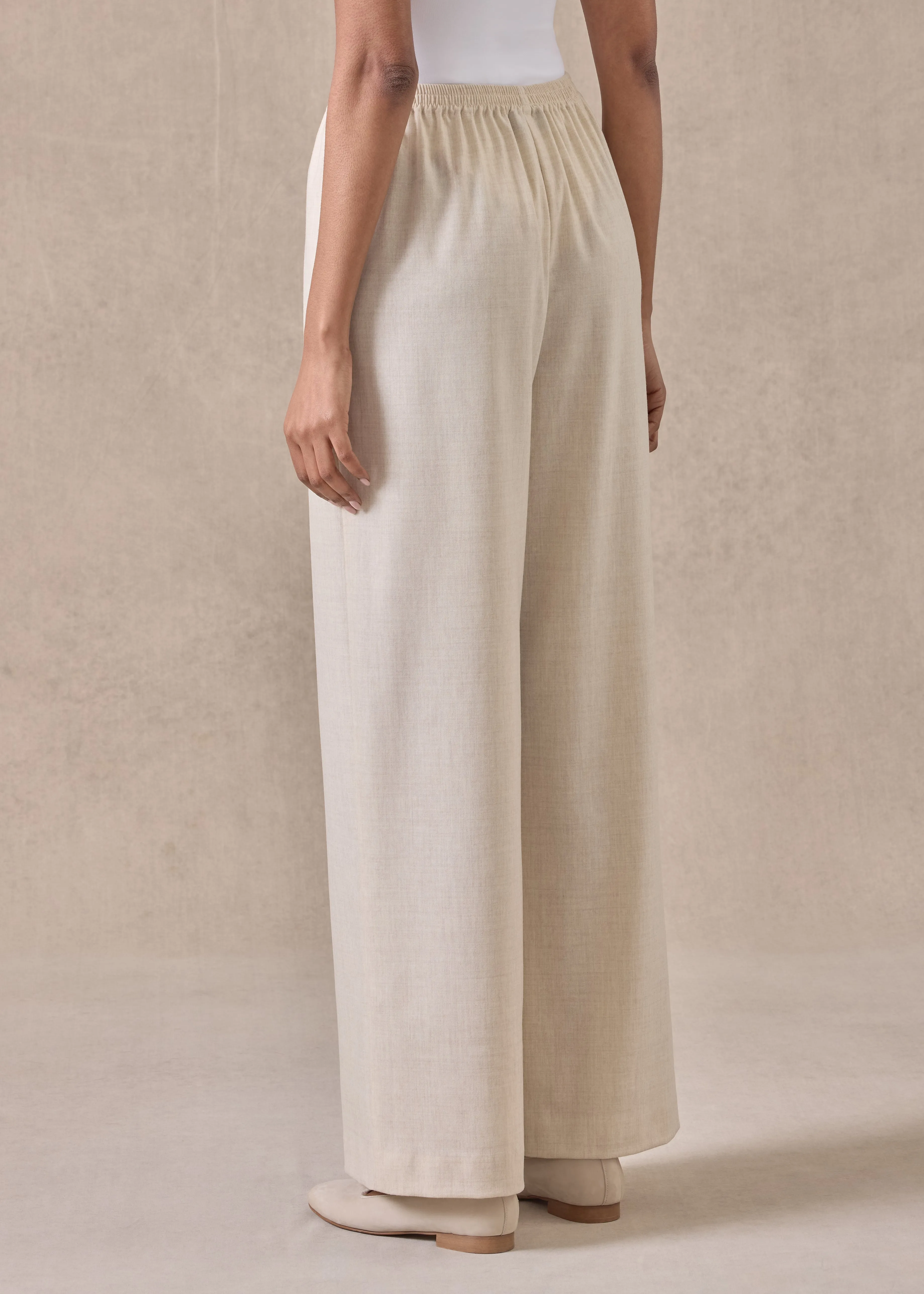 cashmere wool mix flared trouser (undyed) sold by eskandar product image thumbnail 4