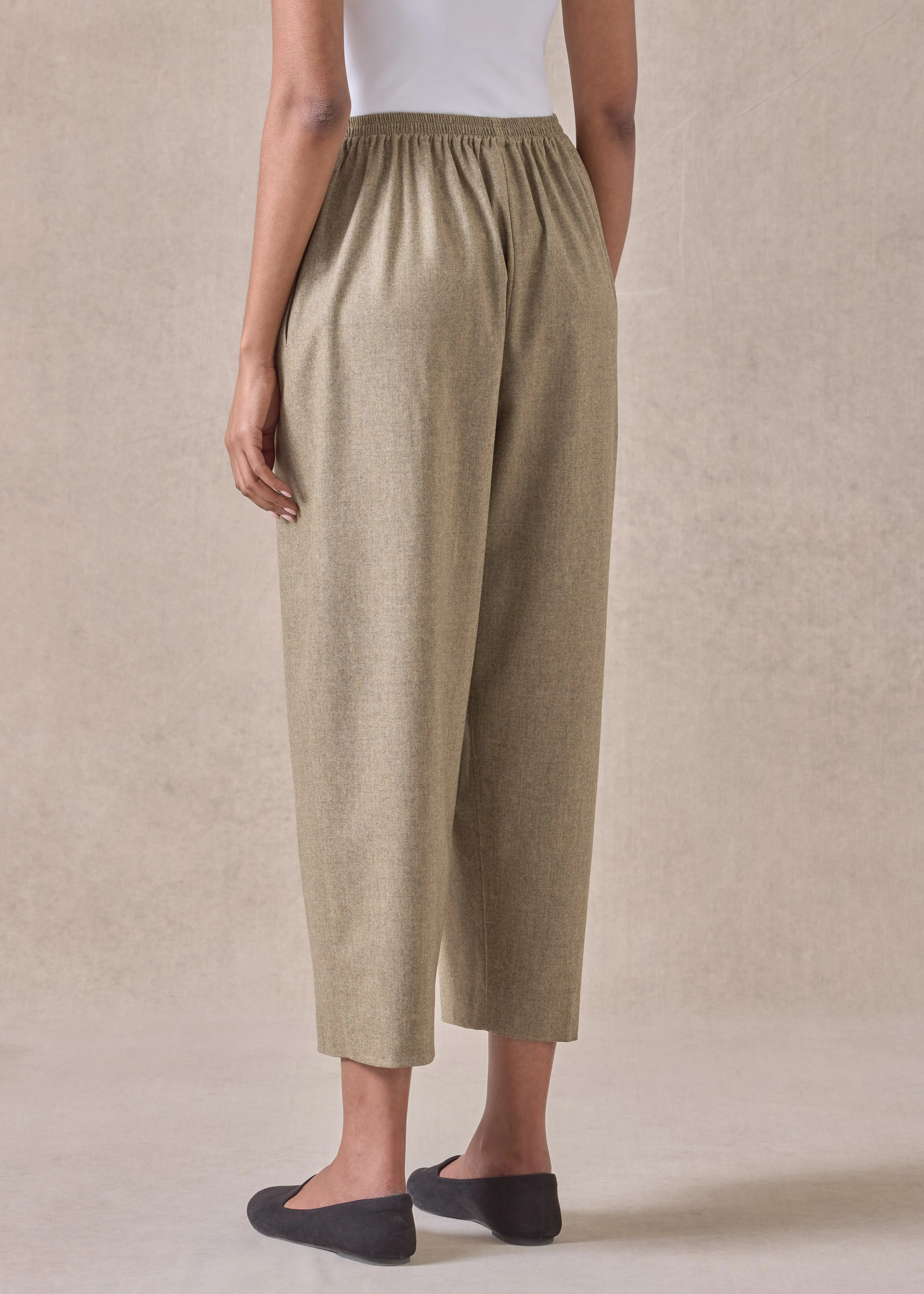 cashmere wool mix japanese trouser (greensand) sold by eskandar product image thumbnail 5