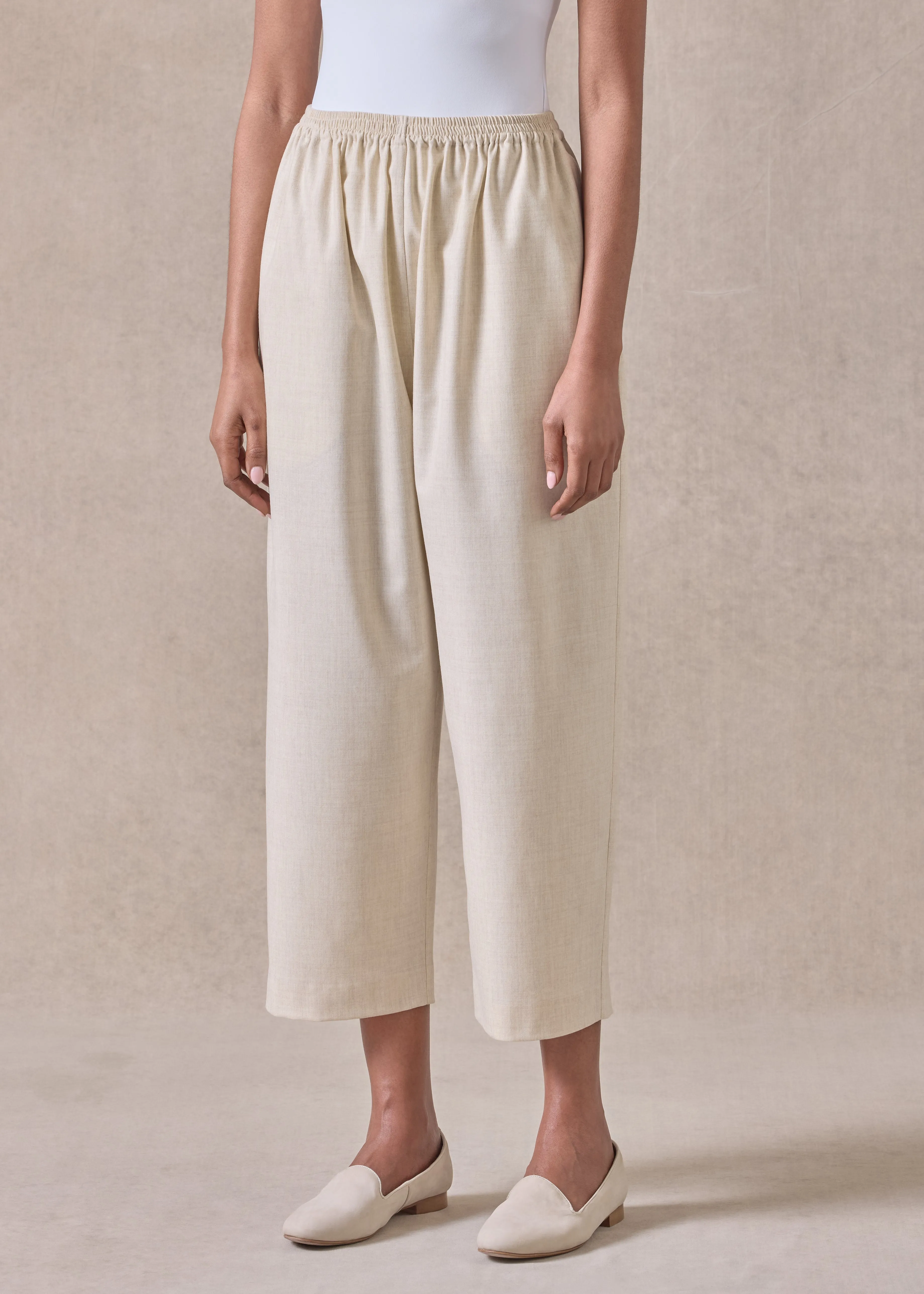 cashmere wool mix japanese trouser (undyed) sold by eskandar product image thumbnail 2