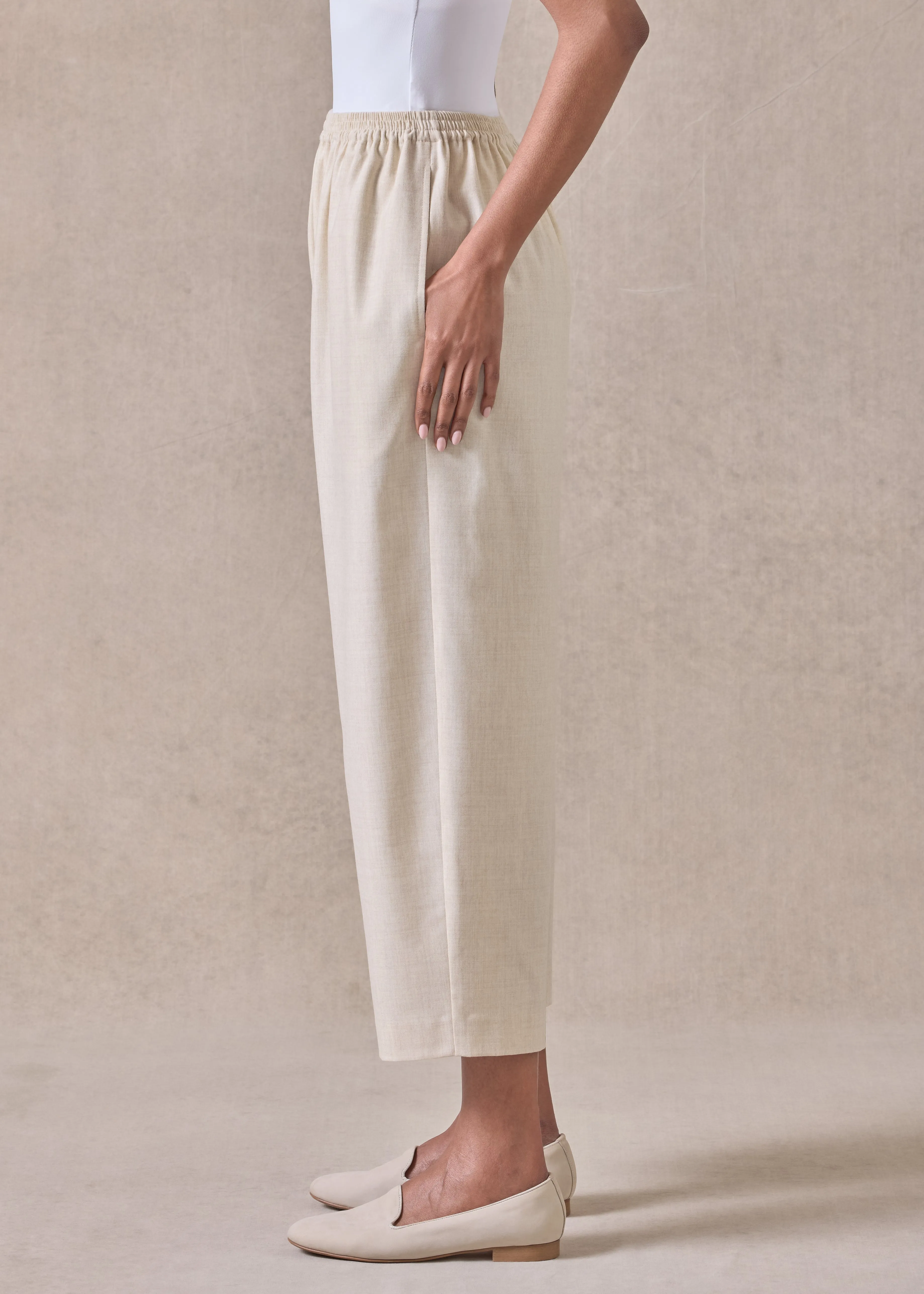 cashmere wool mix japanese trouser (undyed) sold by eskandar product image thumbnail 3