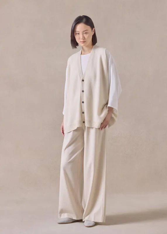 cashmere a-line sleeveless v neck cardigan - mid plus (undyed) sold by eskandar