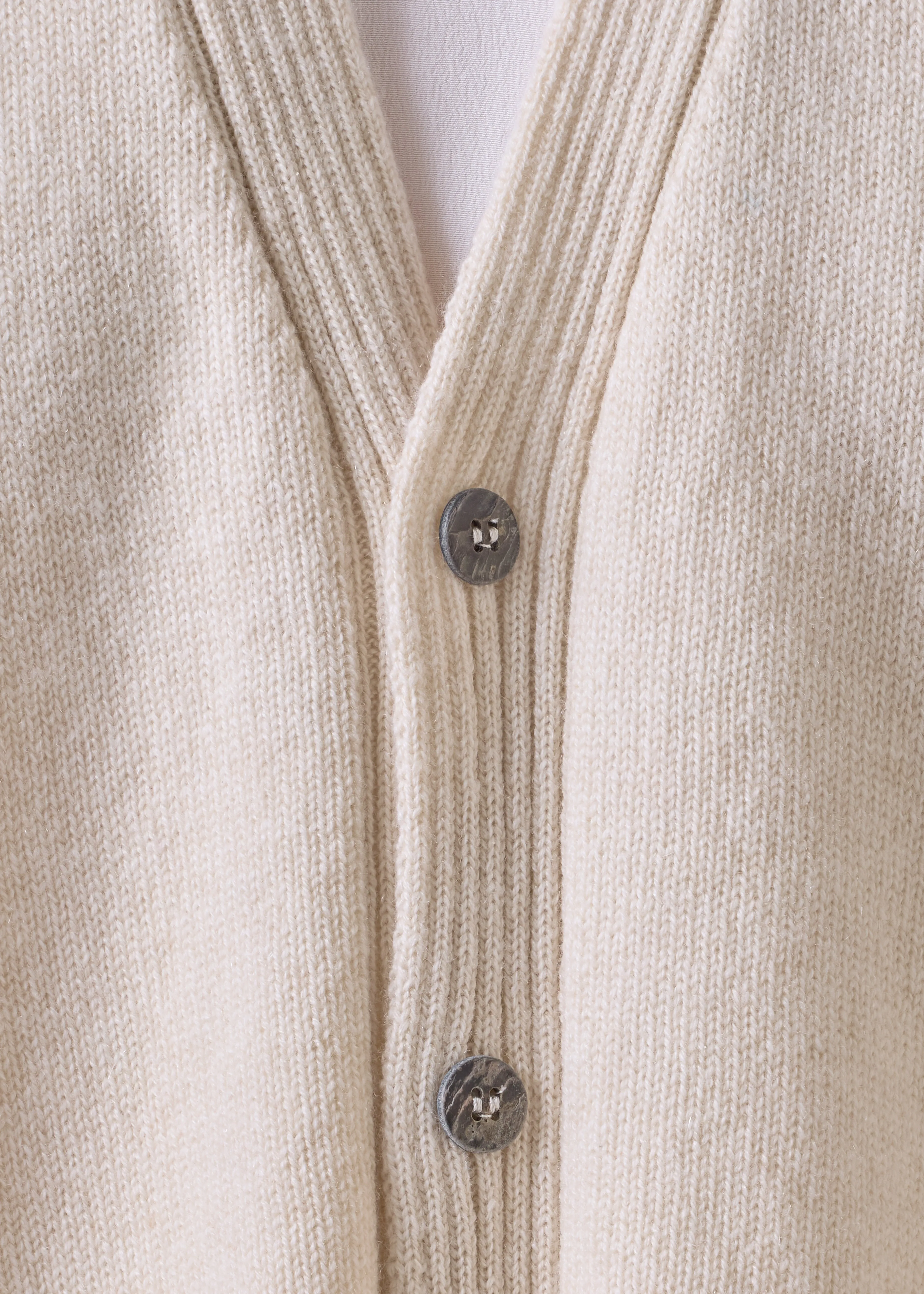 cashmere a-line sleeveless v neck cardigan - mid plus (undyed) sold by eskandar product image thumbnail 5