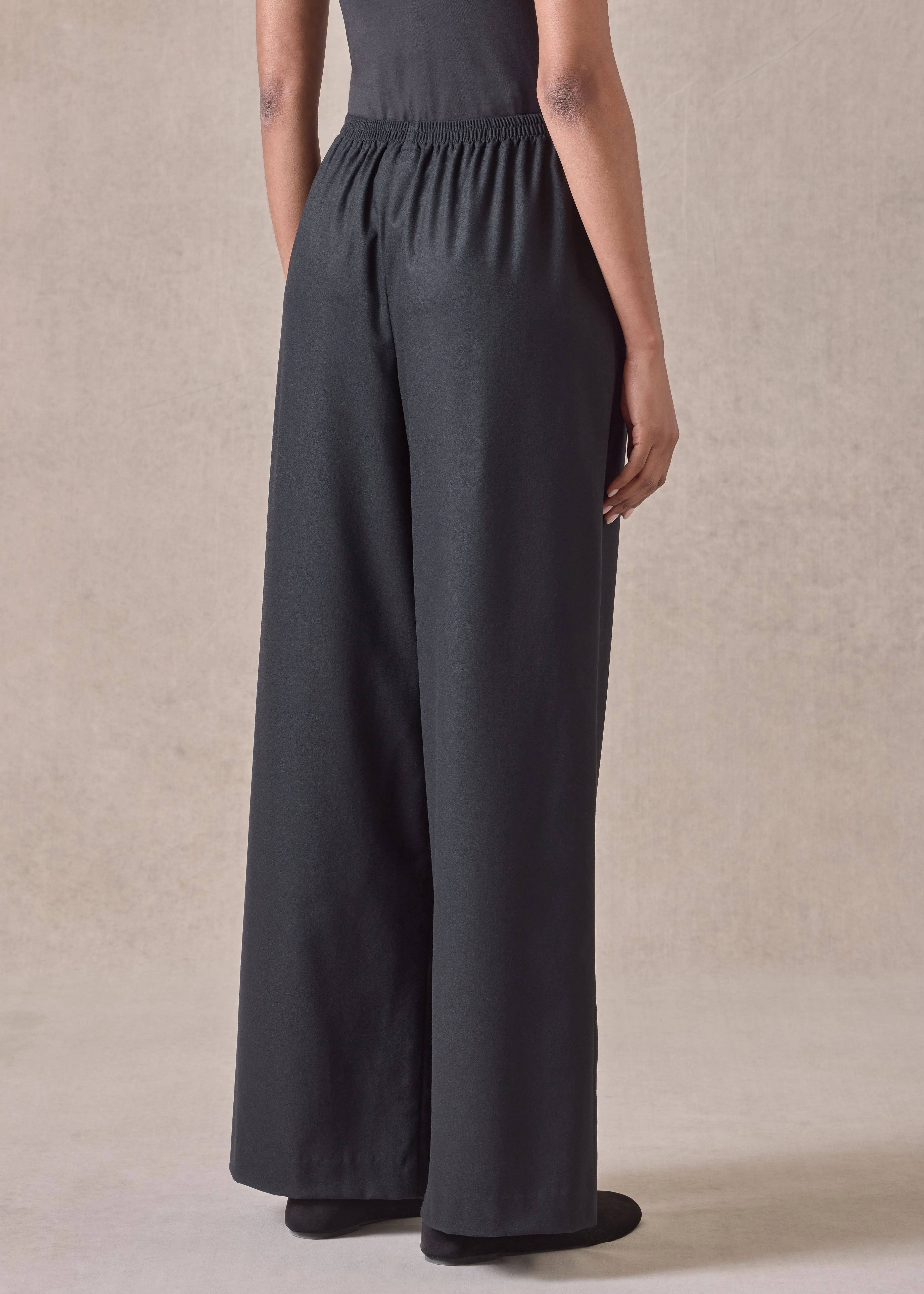 wool cashmere mix flared trouser (black) sold by eskandar product image thumbnail 5