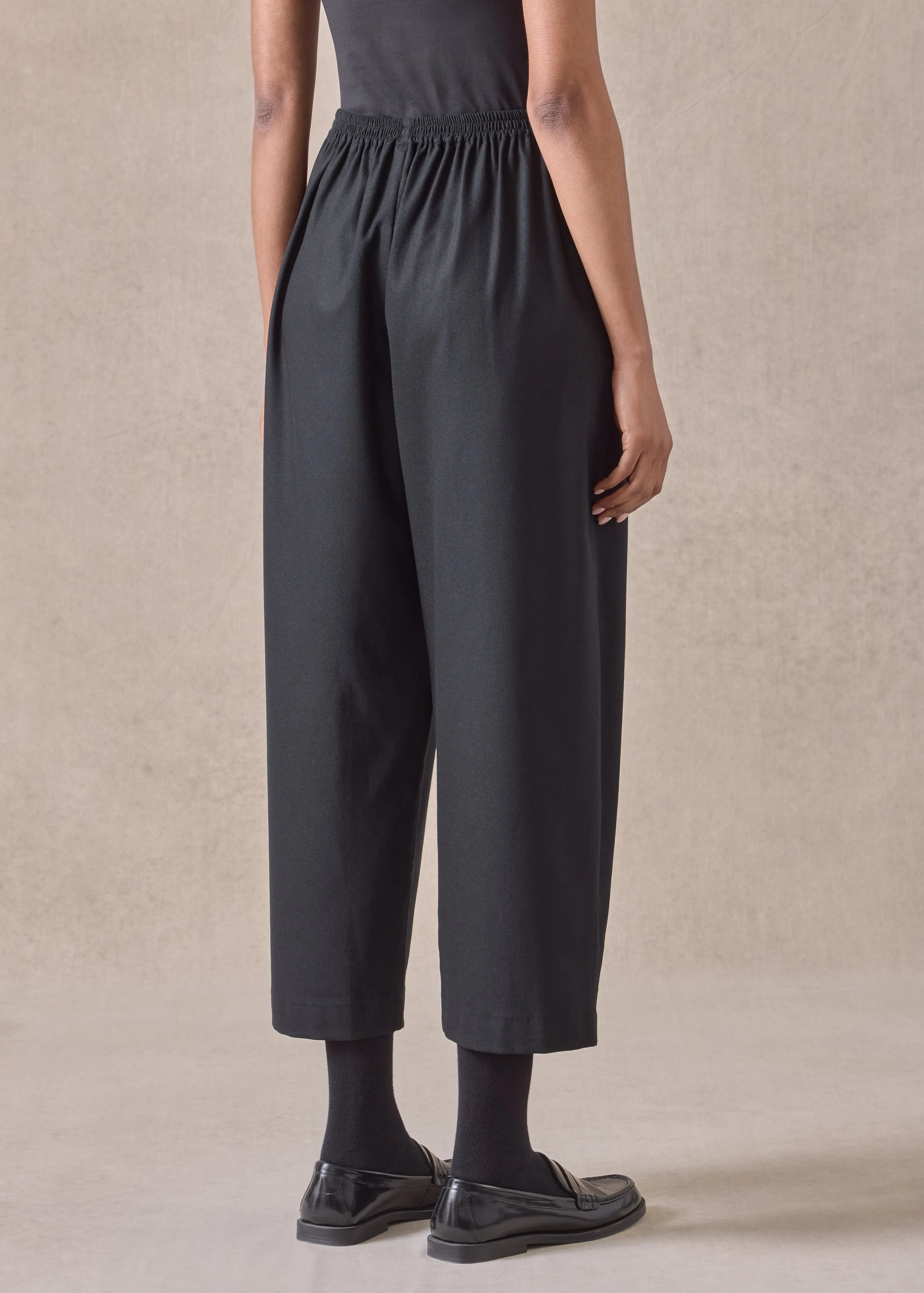 wool cashmere mix japanese trouser (black) sold by eskandar product image thumbnail 5