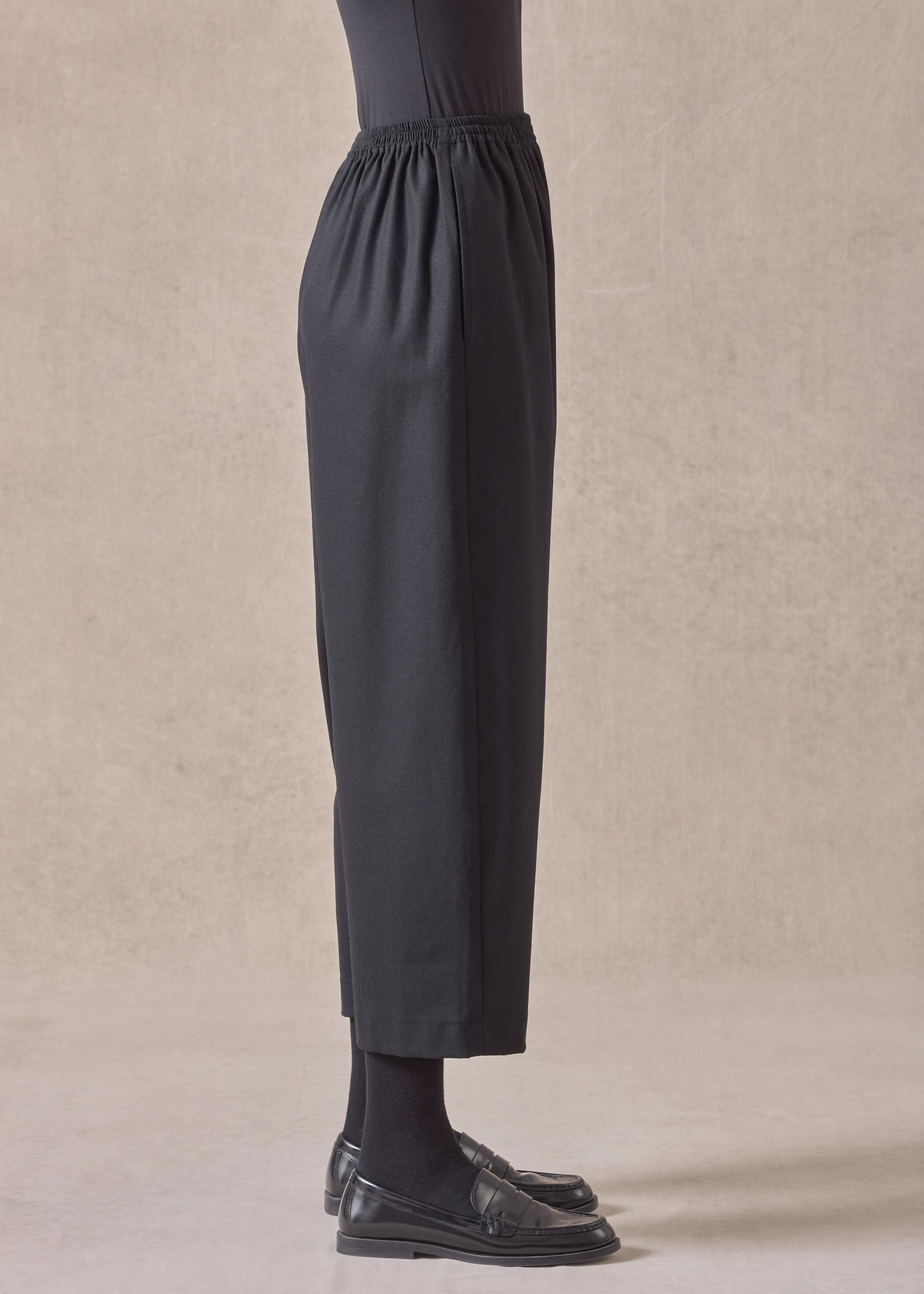 wool cashmere mix japanese trouser (black) sold by eskandar product image thumbnail 4