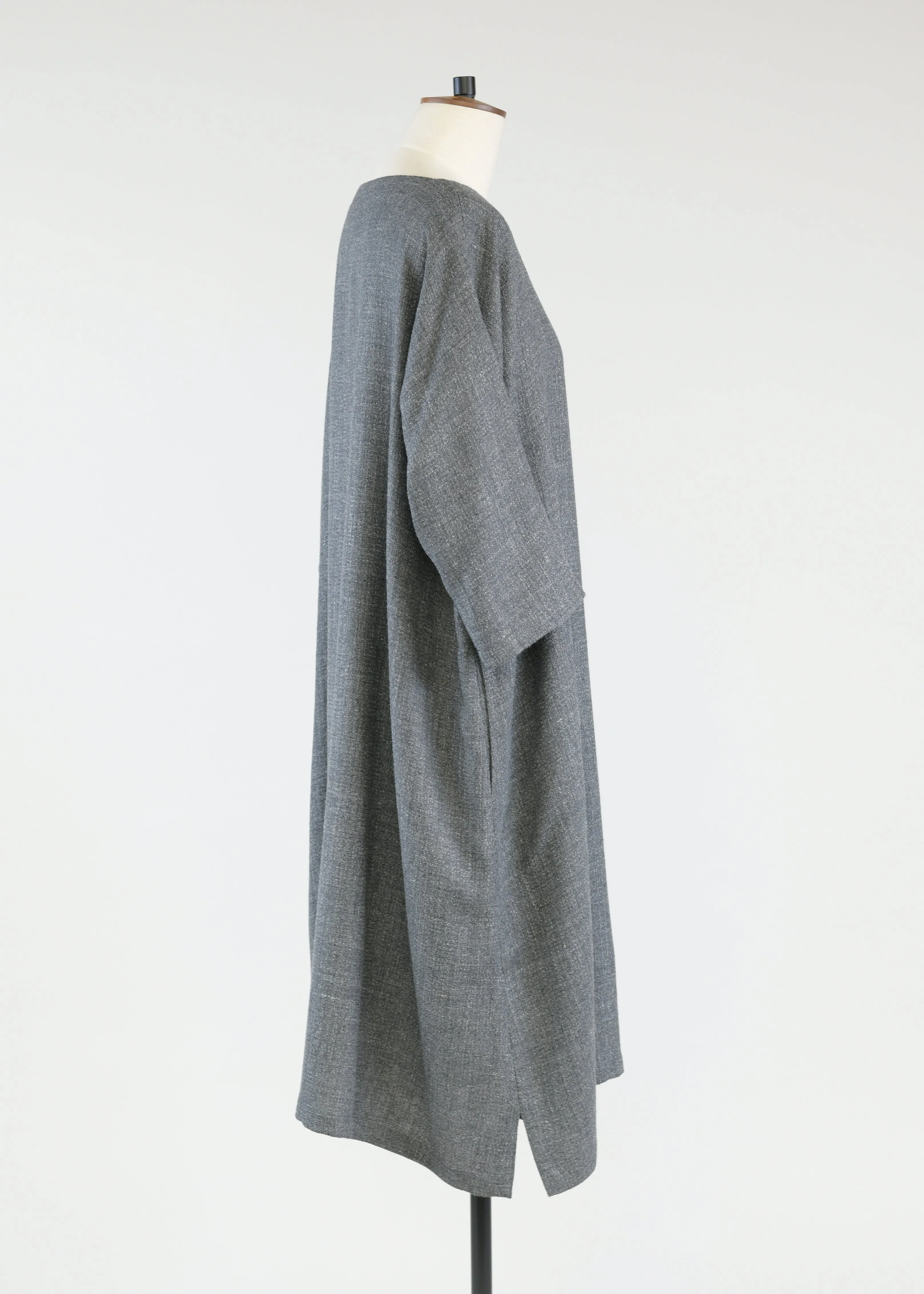 alpaca wool mix 3/4 sleeve wide a-line scoop neck dress - 3/4 length (lined) sold by eskandar product image thumbnail 2