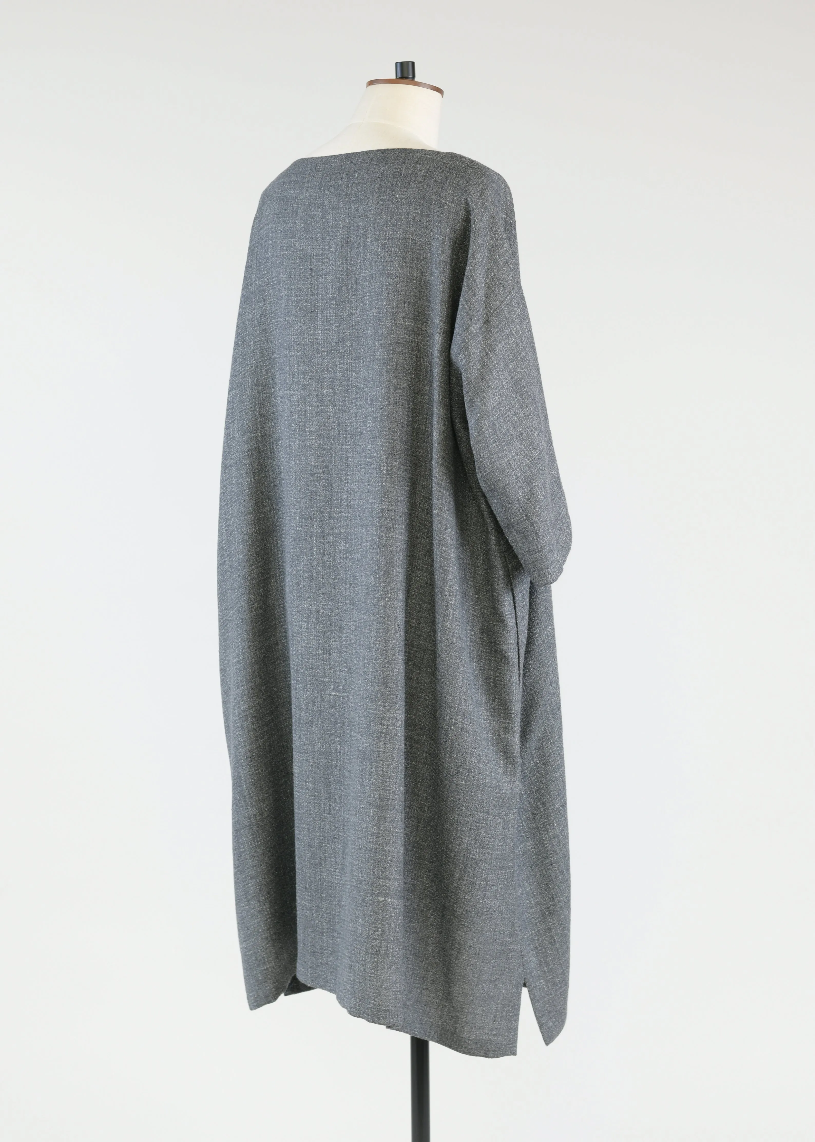 alpaca wool mix 3/4 sleeve wide a-line scoop neck dress - 3/4 length (lined) sold by eskandar product image thumbnail 3