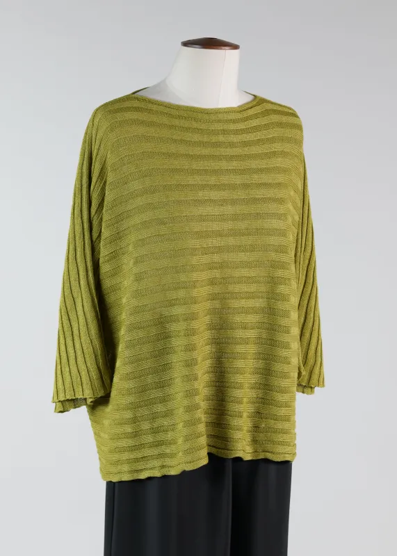 linen square short sleeve knit top - short sold by eskandar