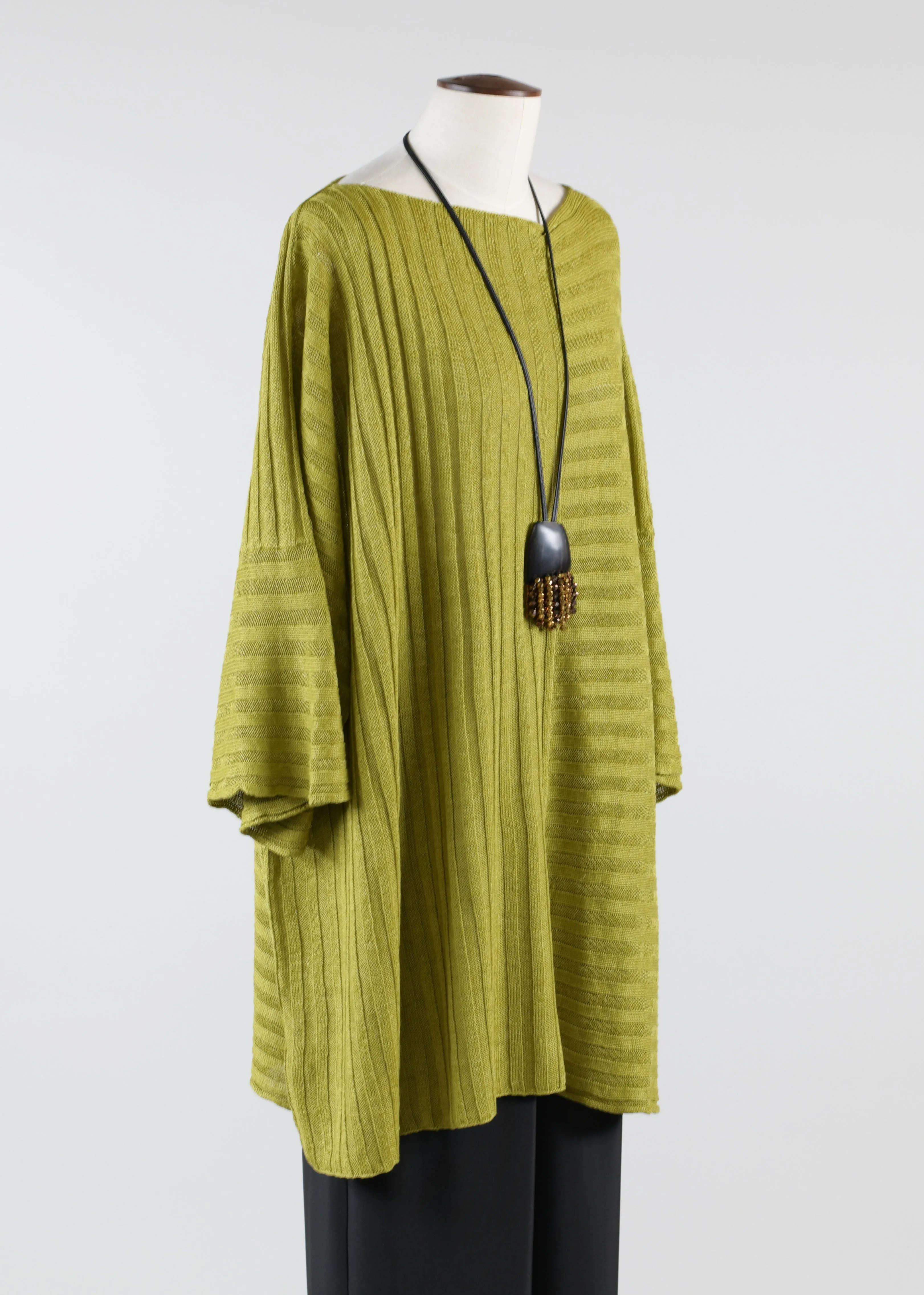 linen square 3/4 sleeve top - long plus (panelled) sold by eskandar product image thumbnail 2
