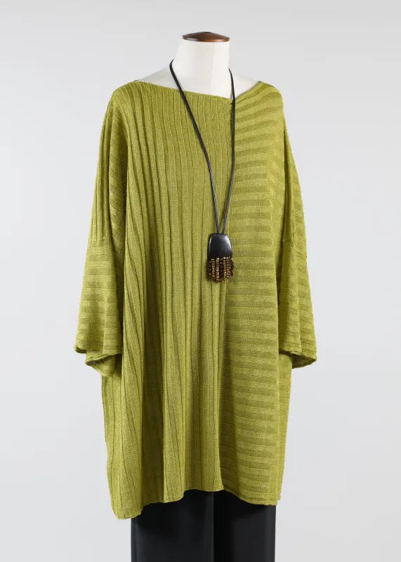 linen square 3/4 sleeve top - long plus (panelled) sold by eskandar