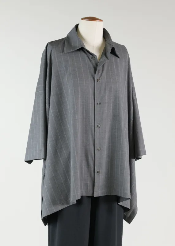 wool dps short sleeve shirt with collar - mid plus sold by eskandar