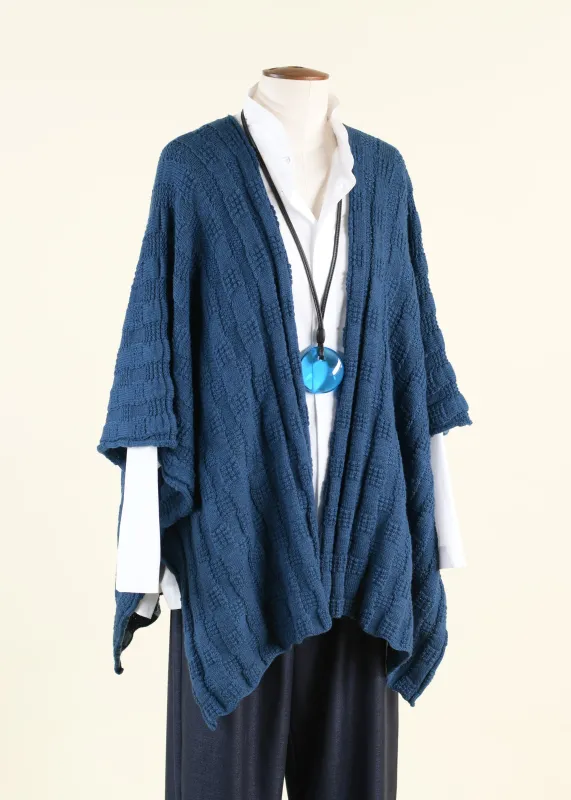 mernio wool extra wide knit tabard - mid sold by eskandar