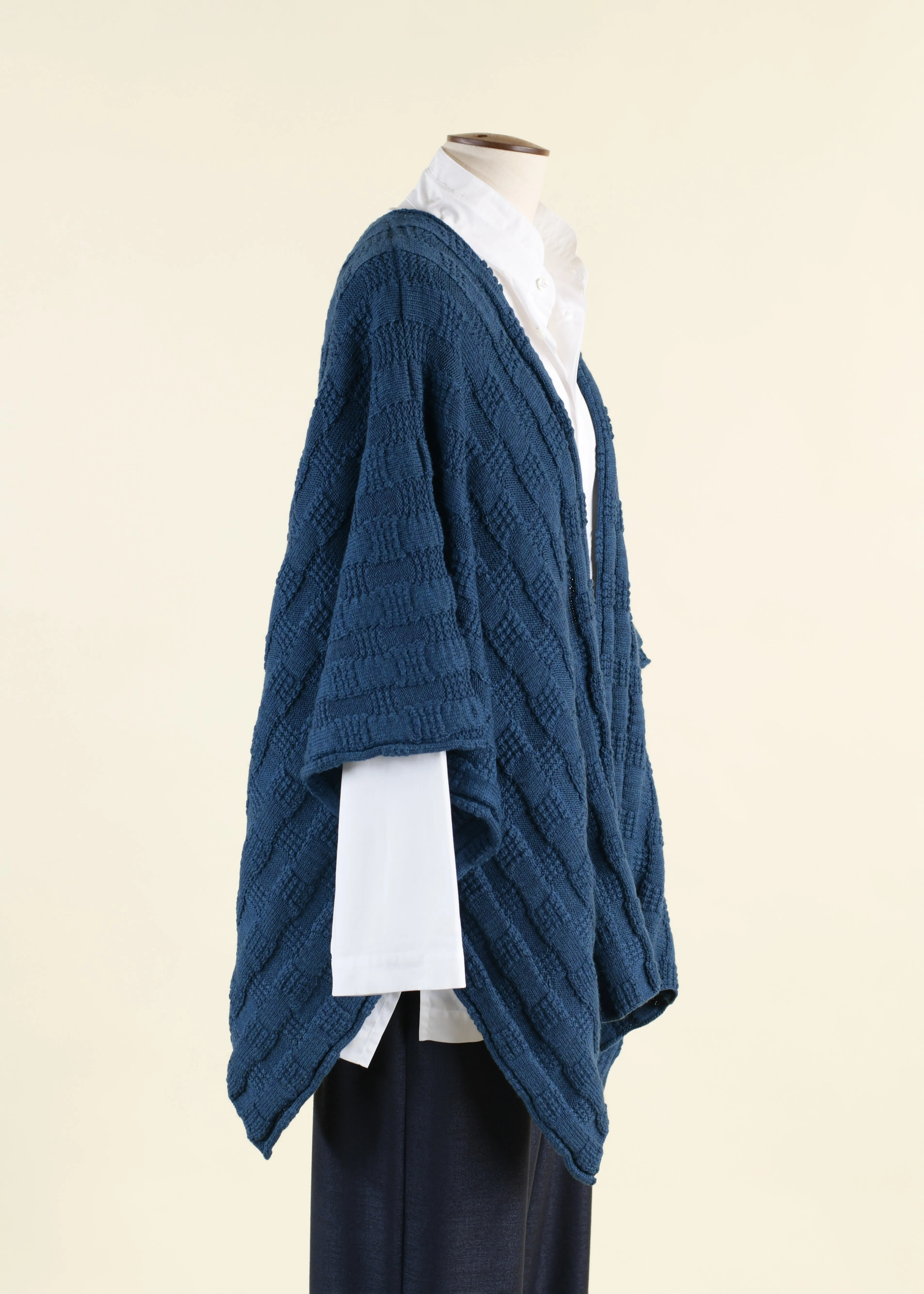 mernio wool extra wide knit tabard - mid sold by eskandar product image thumbnail 3