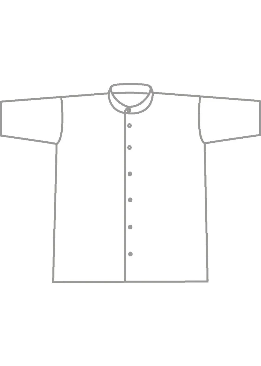 linen slim collarless short sleeve shirt - regular sold by eskandar product image thumbnail 5