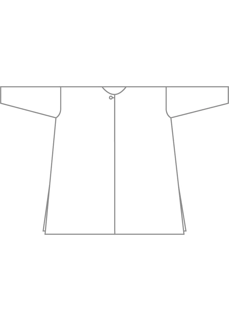 linen wide a-line bound neck shirt - very long with slits sold by eskandar product image thumbnail 5