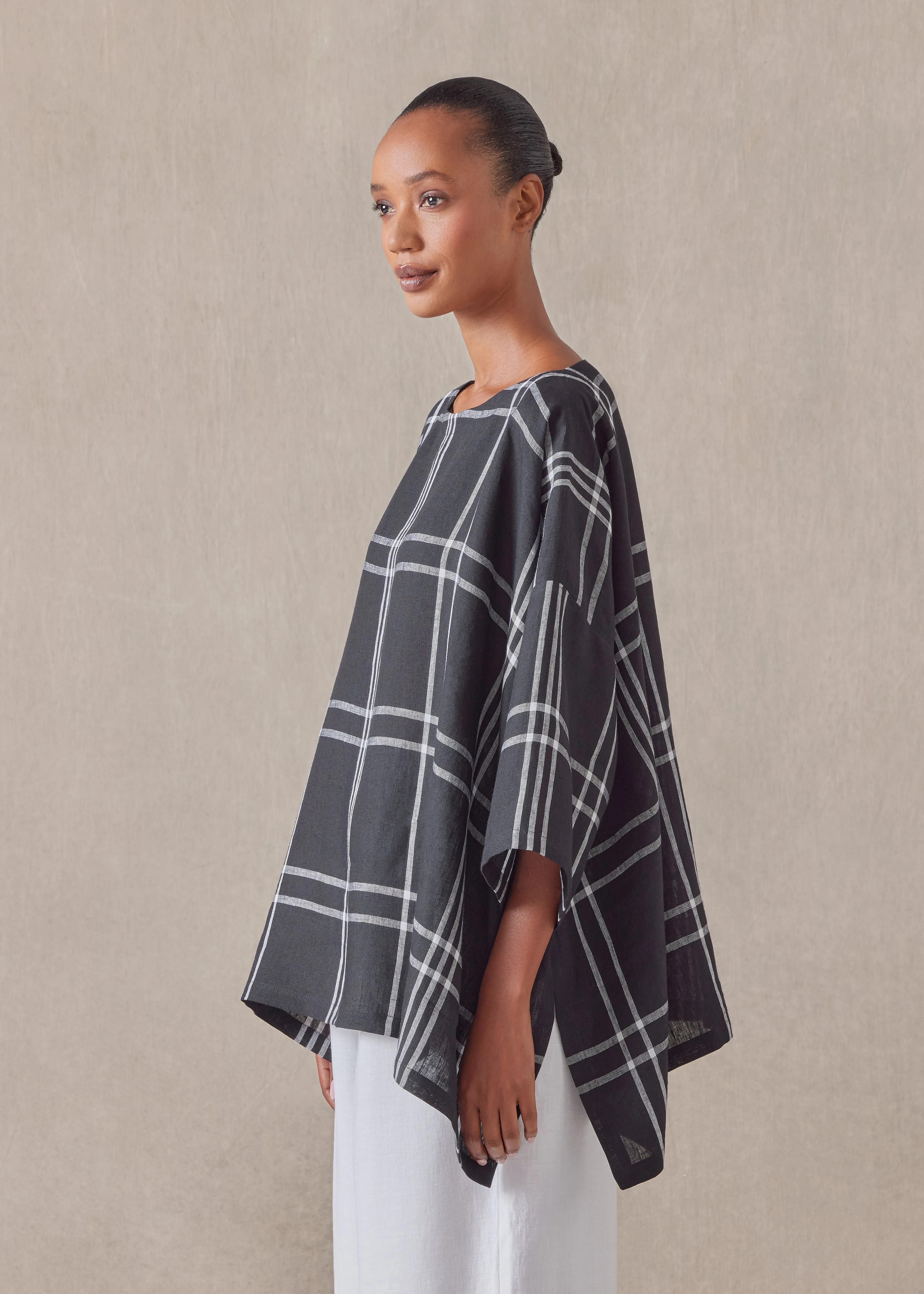 linen dps scoop neck 3/4 sleeve top - mid plus sold by eskandar product image thumbnail 3