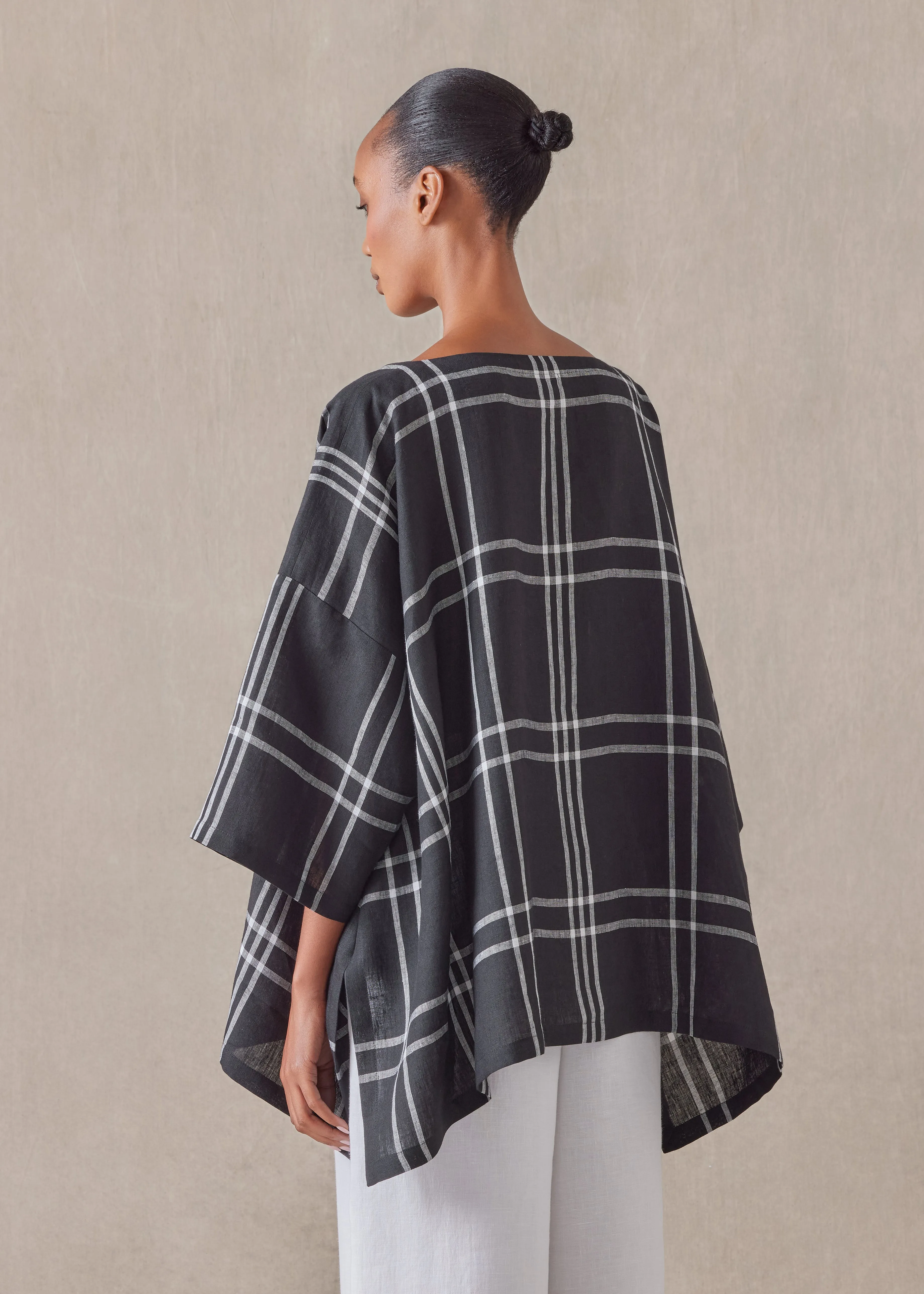 linen dps scoop neck 3/4 sleeve top - mid plus sold by eskandar product image thumbnail 4