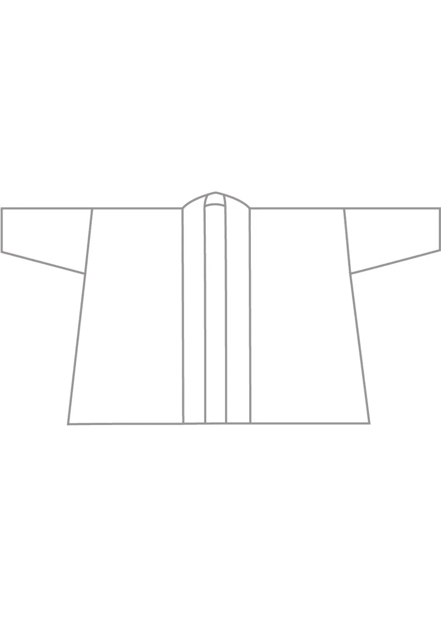 linen cotton mix a-line scrunch shawl collar cardigan - long sold by eskandar product image thumbnail 5