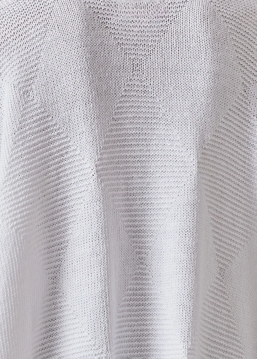 linen cotton mix 3/4 width round neck sweater - mid plus sold by eskandar product image thumbnail 5