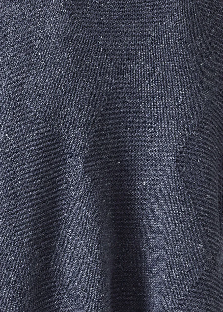 linen cotton mix 3/4 width round neck sweater - mid plus sold by eskandar product image thumbnail 5