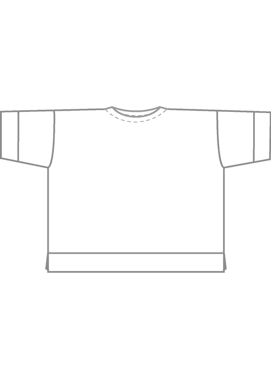 cotton jersey round neck 3/4 sleeve top with hembands - mid plus (navydark) sold by eskandar product image thumbnail 5