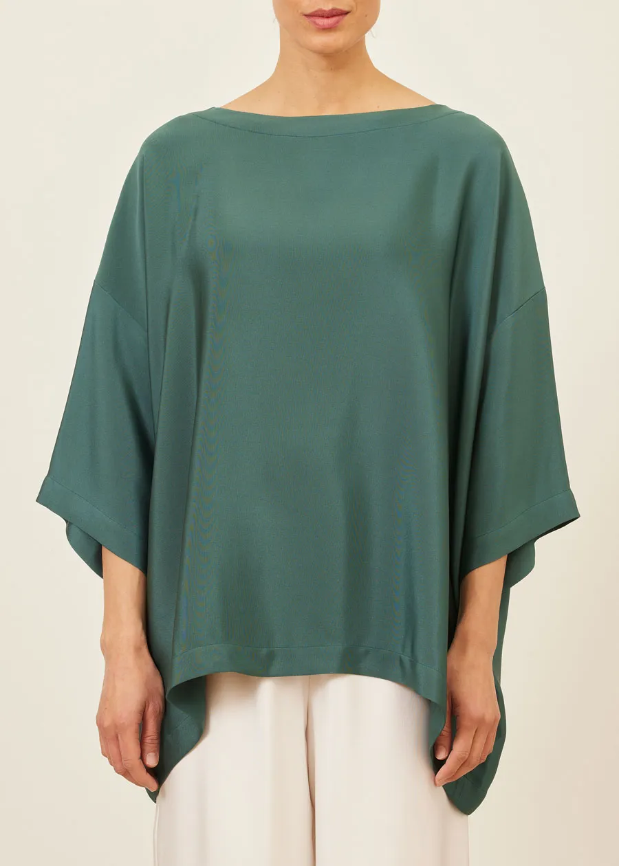 silk 3/4 sleeve bateau neck tunic - long sold by eskandar product image thumbnail 2