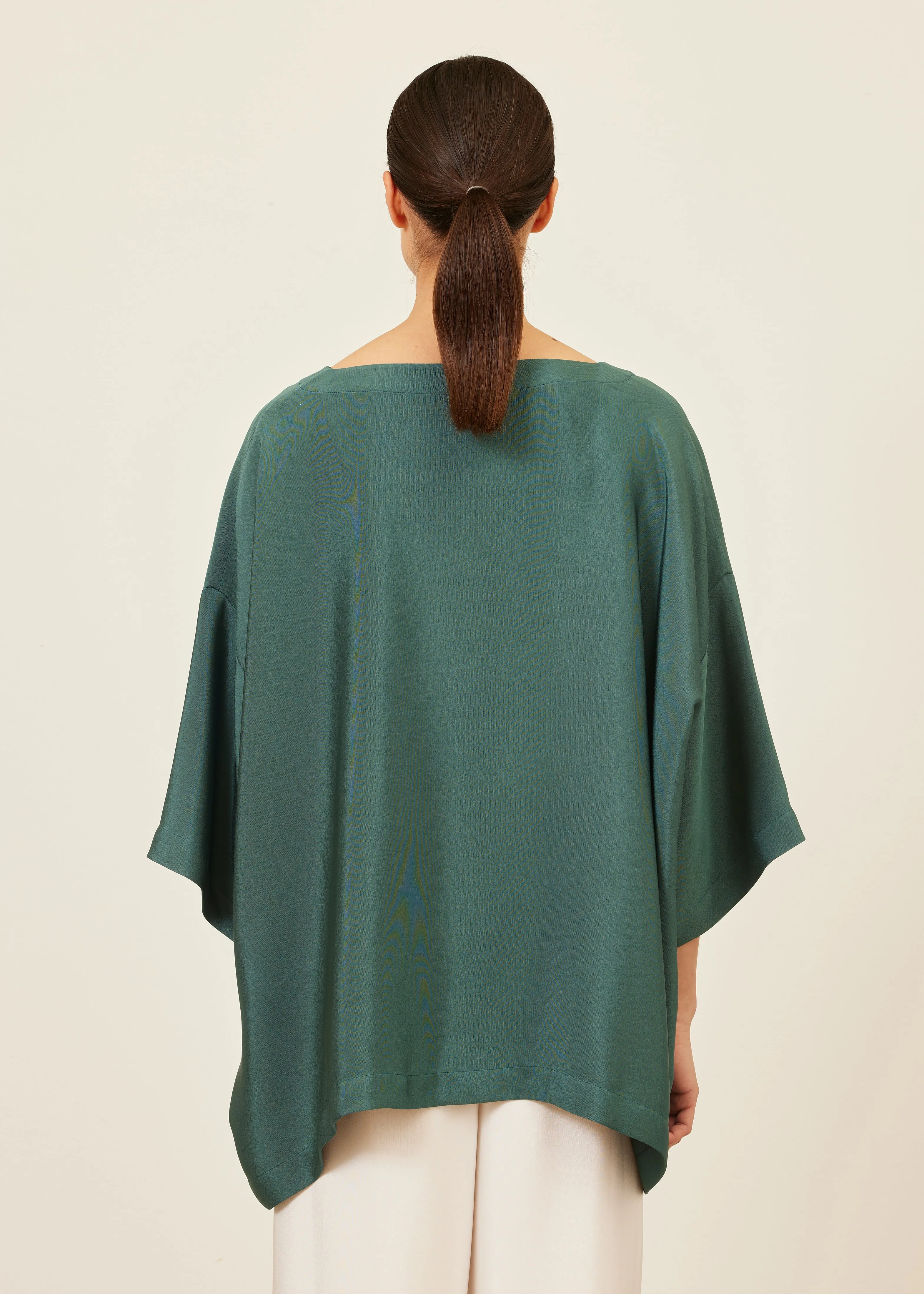 silk 3/4 sleeve bateau neck tunic - long sold by eskandar product image thumbnail 4