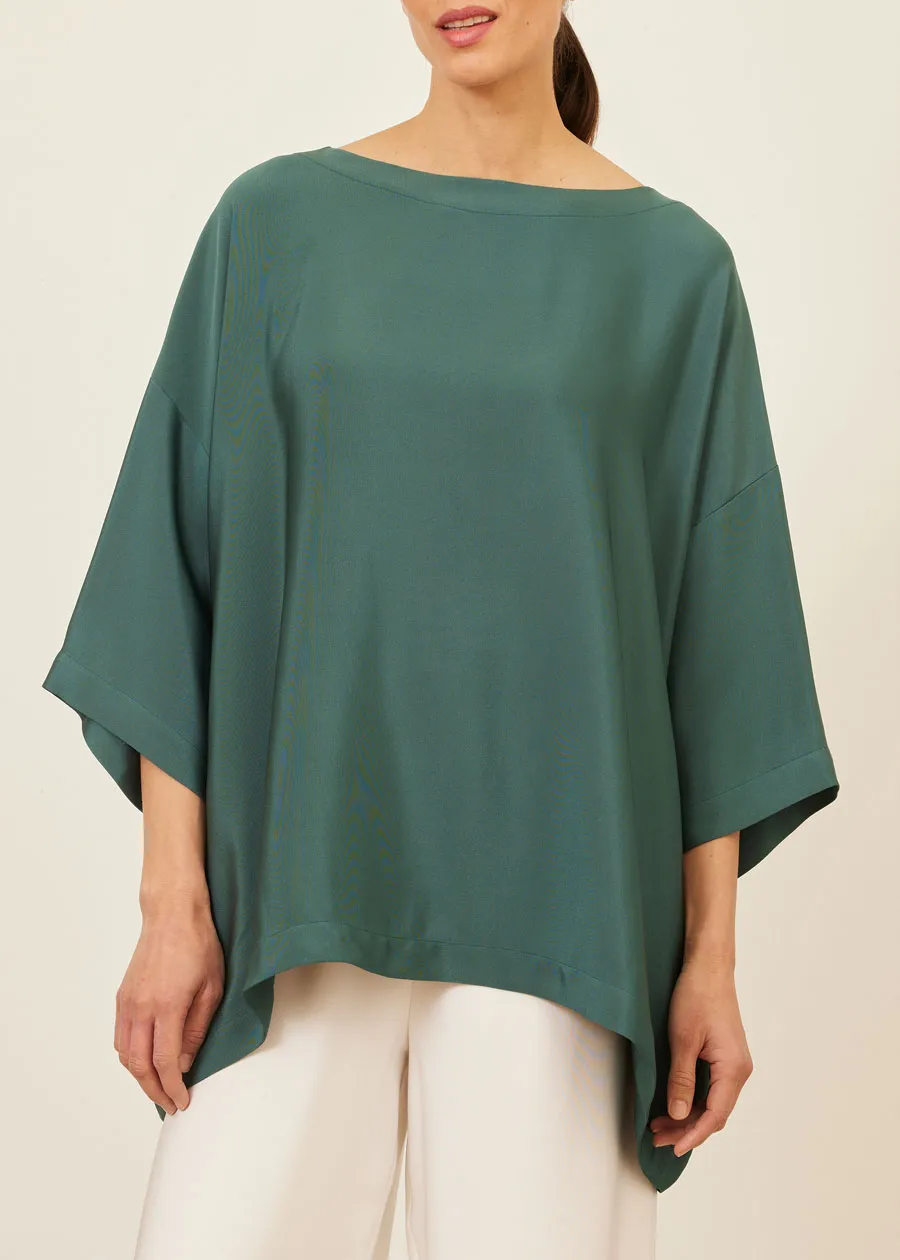 silk 3/4 sleeve bateau neck tunic - long sold by eskandar product image thumbnail 5