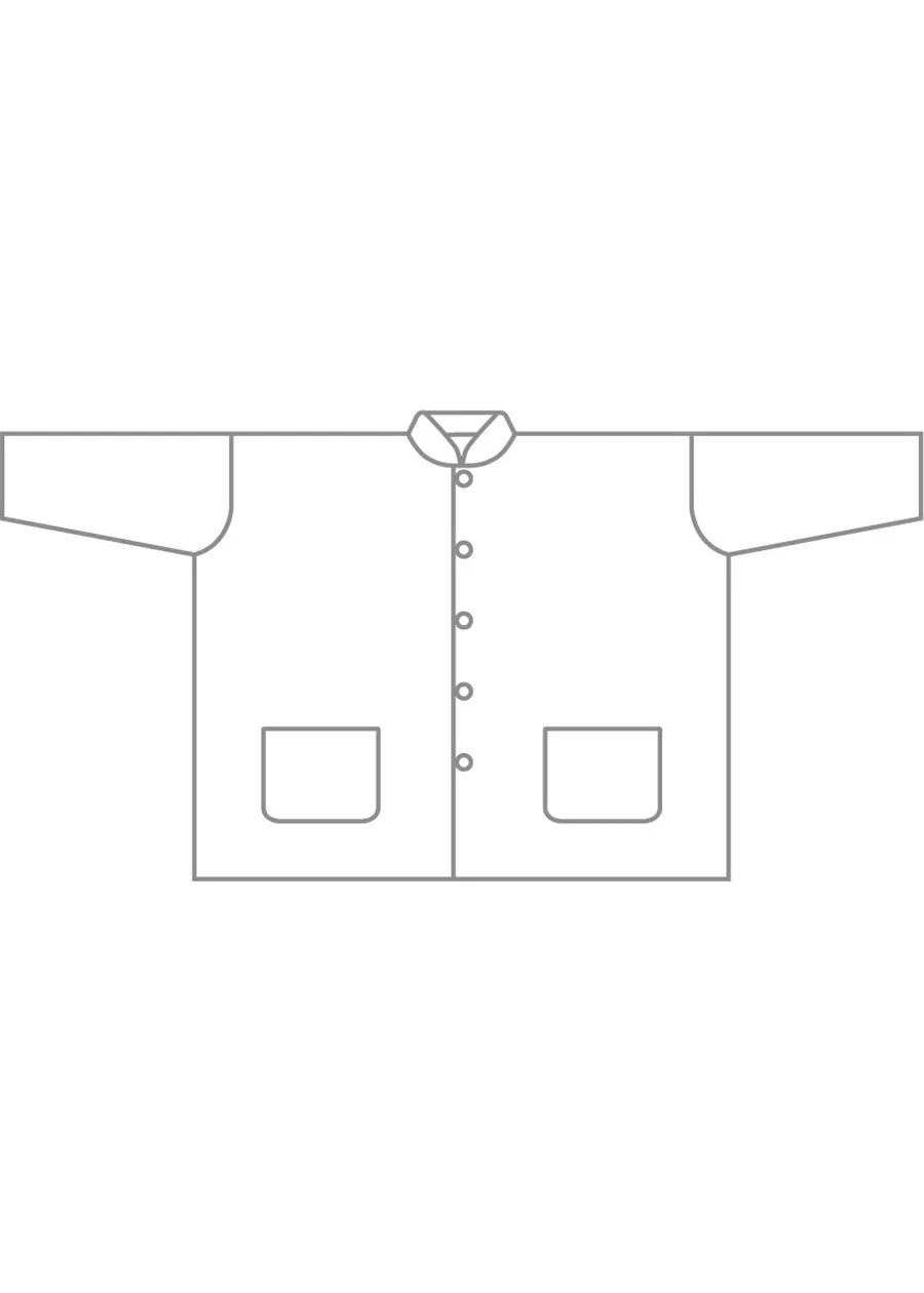 silk linen wool mix wide mandarin jacket - long (fadedblue) sold by eskandar product image thumbnail 5