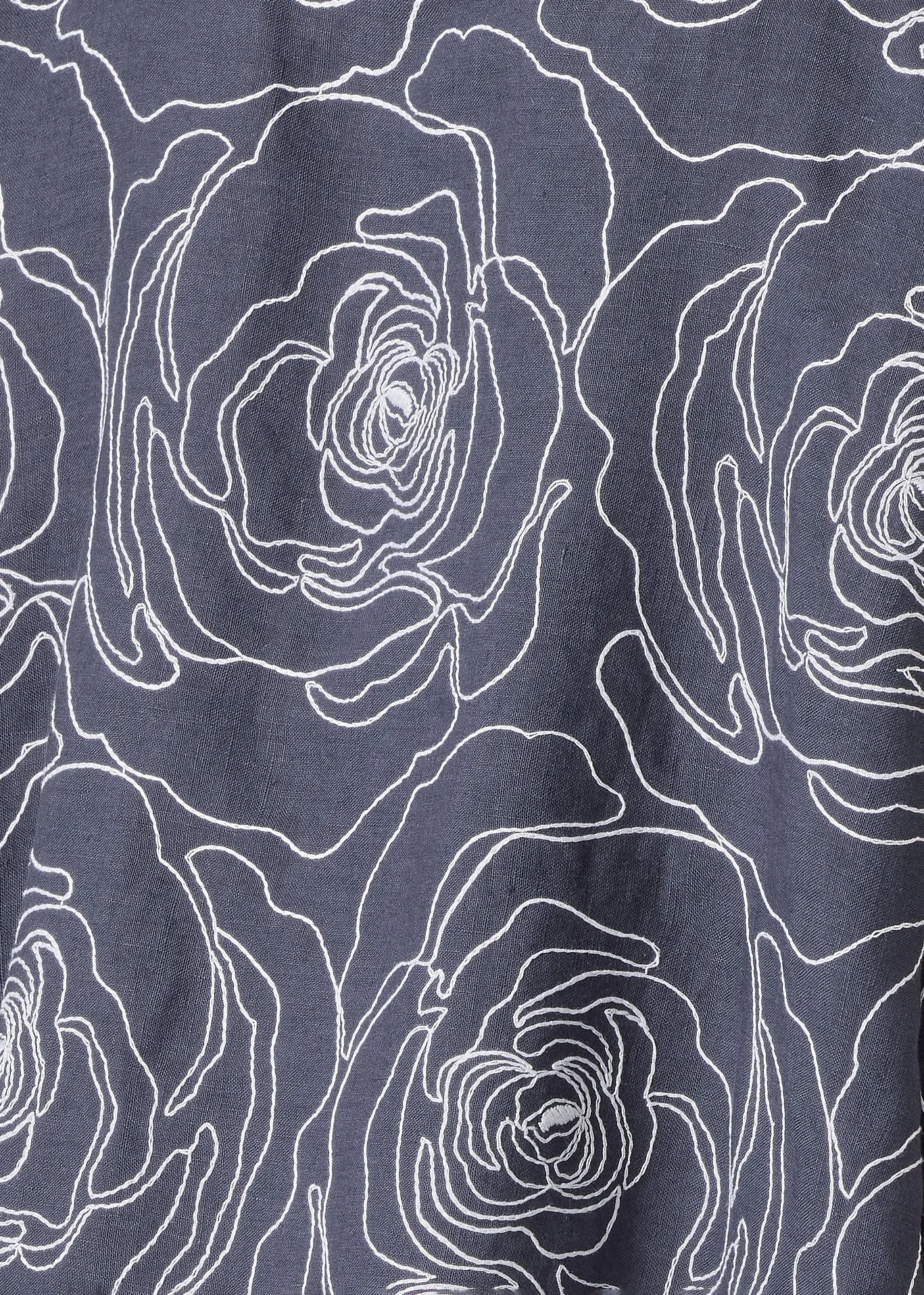 embroidered linen wide a-line scoop neck dress sold by eskandar product image thumbnail 4