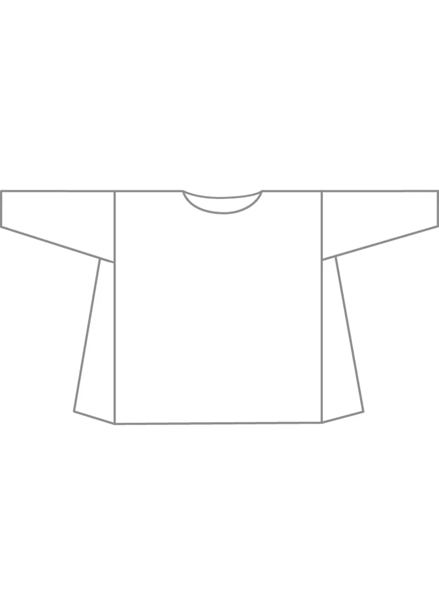 linen side panelled 3/4 sleeve scoop neck tunic - mid plus sold by eskandar product image thumbnail 5