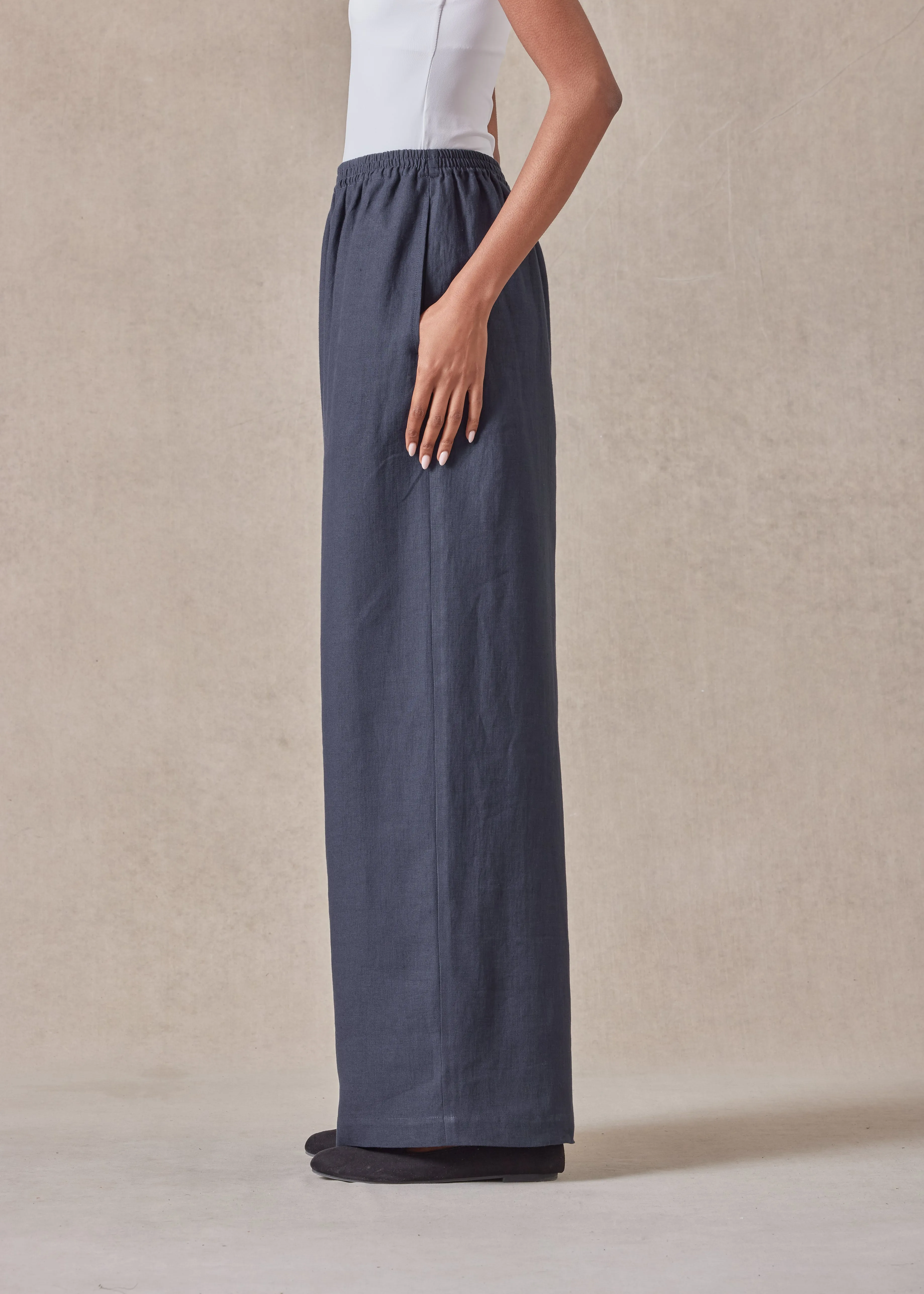 linen flared trouser sold by eskandar product image thumbnail 3