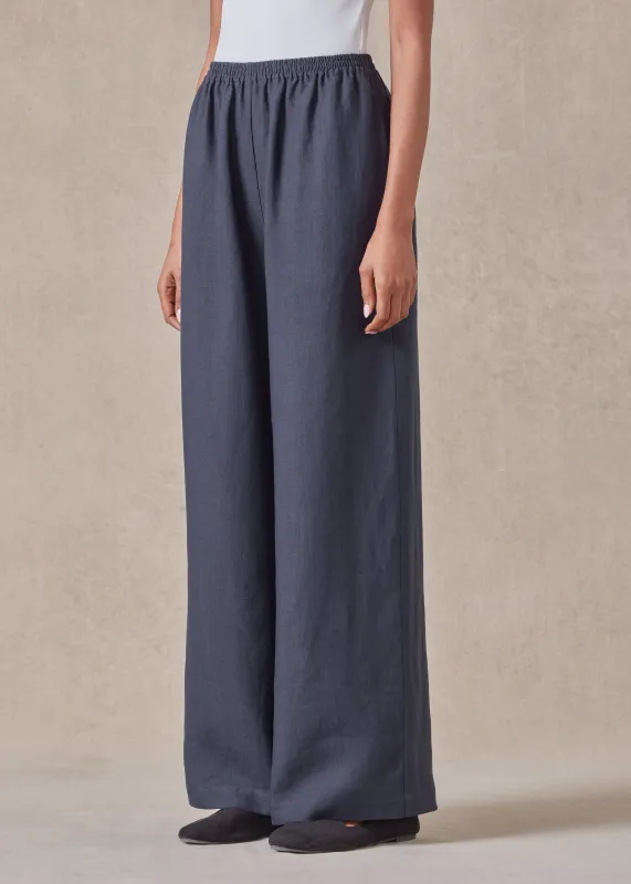 linen flared trouser sold by eskandar