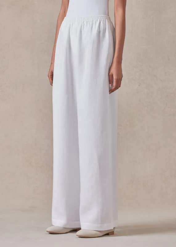 linen flared trouser sold by eskandar