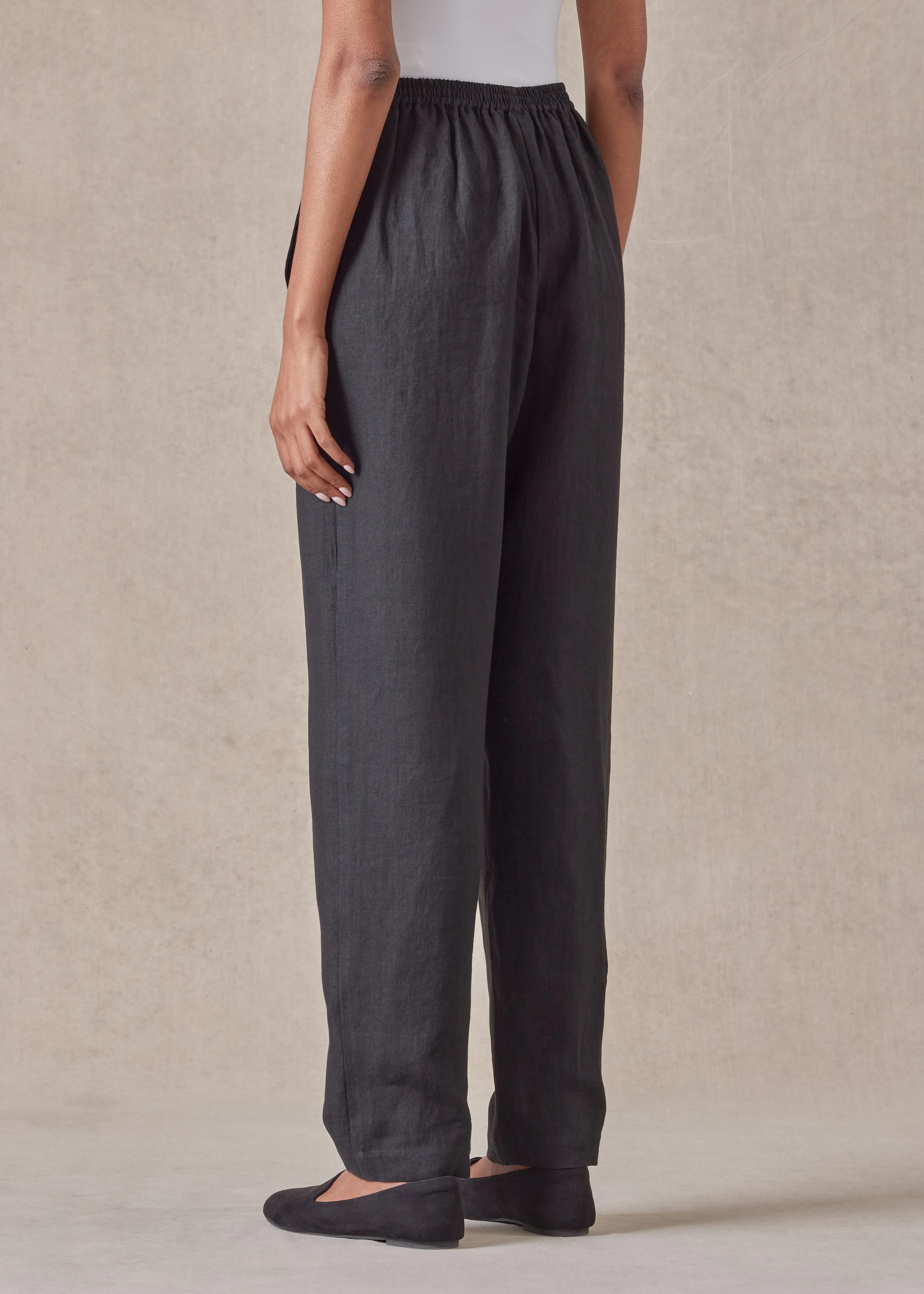 linen side insert tapered regular trouser sold by eskandar product image thumbnail 4