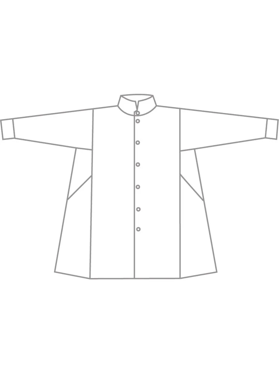 linen caucasus shirt with notch collar - long plus sold by eskandar product image thumbnail 5