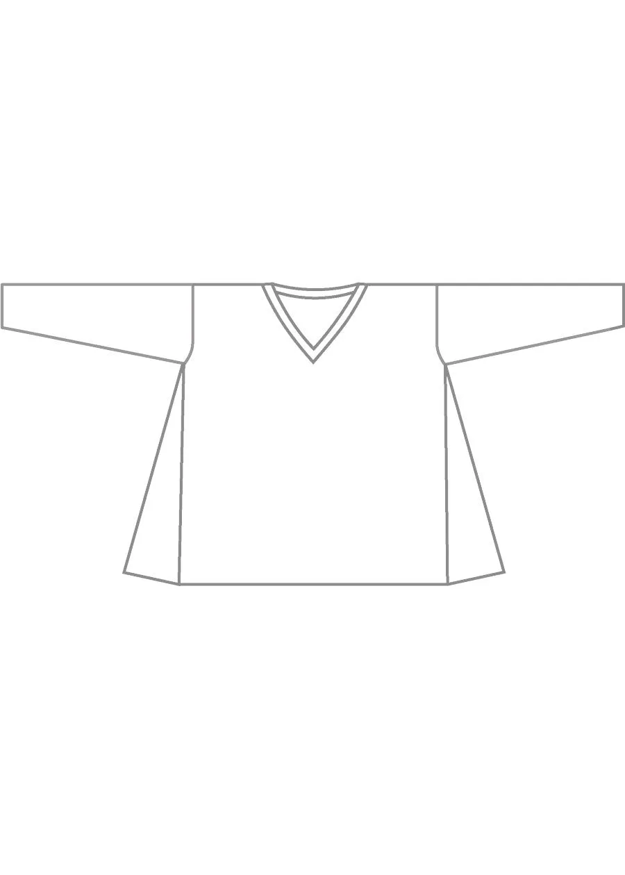 side panelled V neck t-shirt - long sold by eskandar product image thumbnail 5