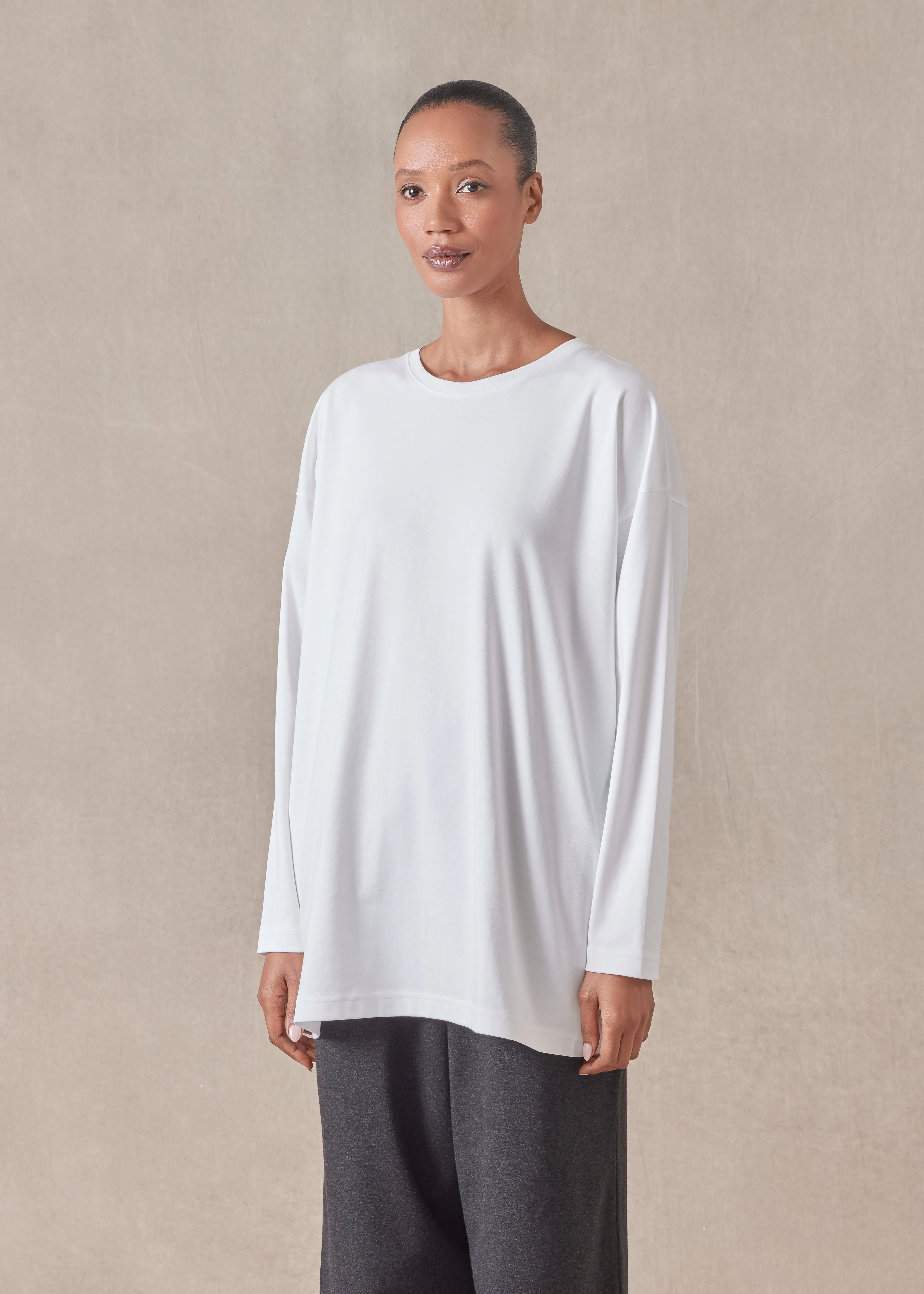 long sleeve smaller round neck - long sold by eskandar product image thumbnail 2