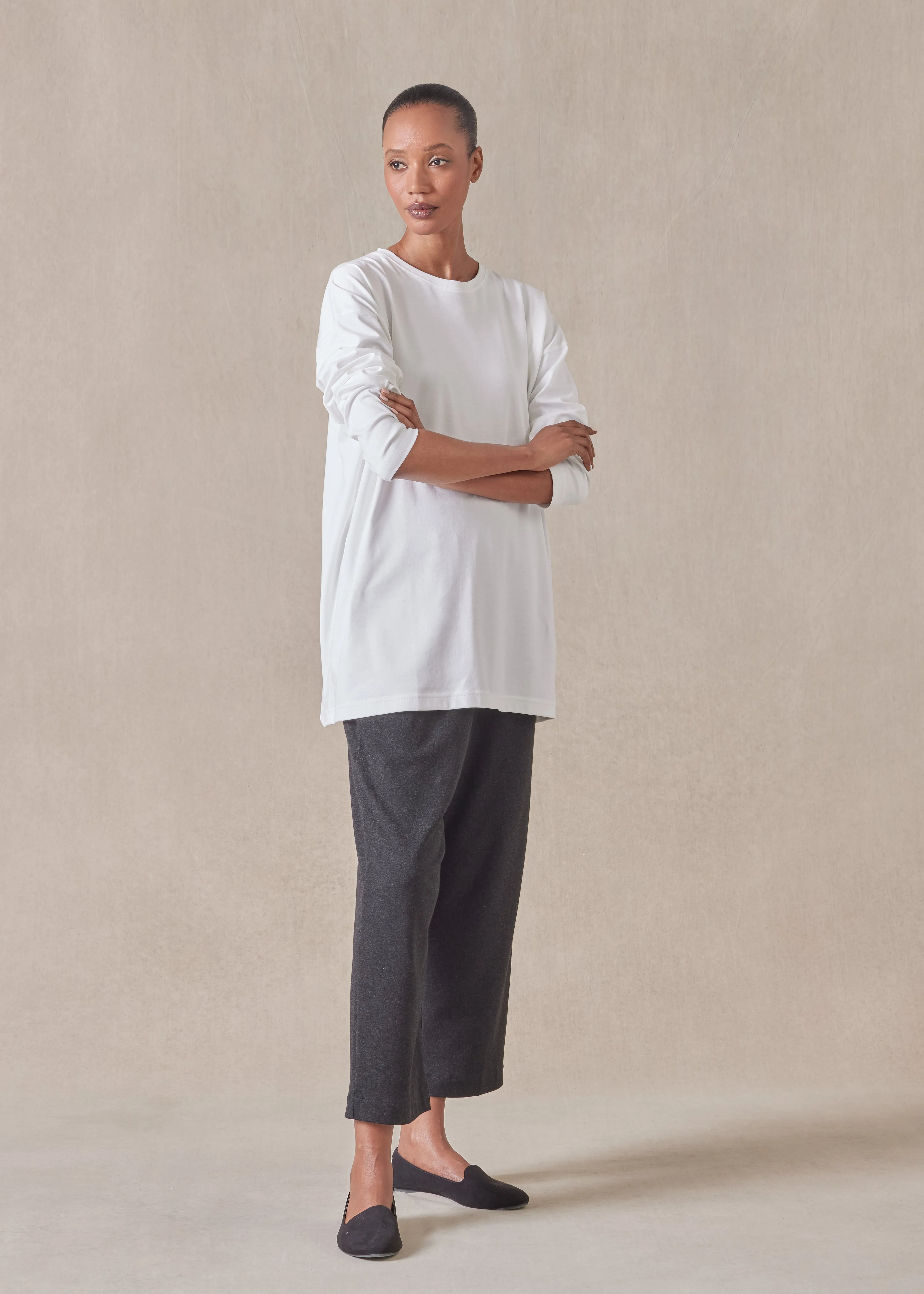 long sleeve smaller round neck - long sold by eskandar