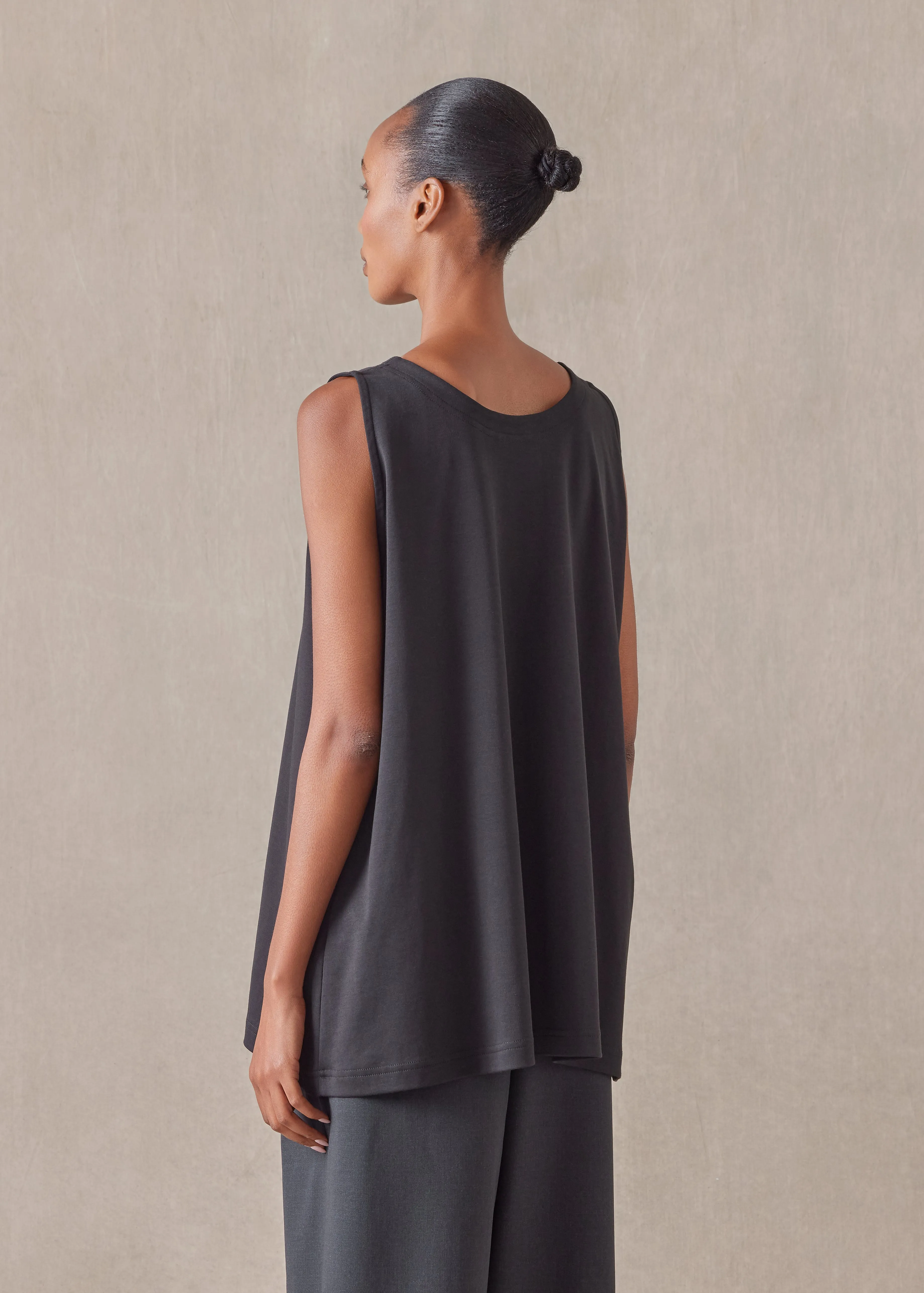 a-line round neck shell - long sold by eskandar product image thumbnail 3