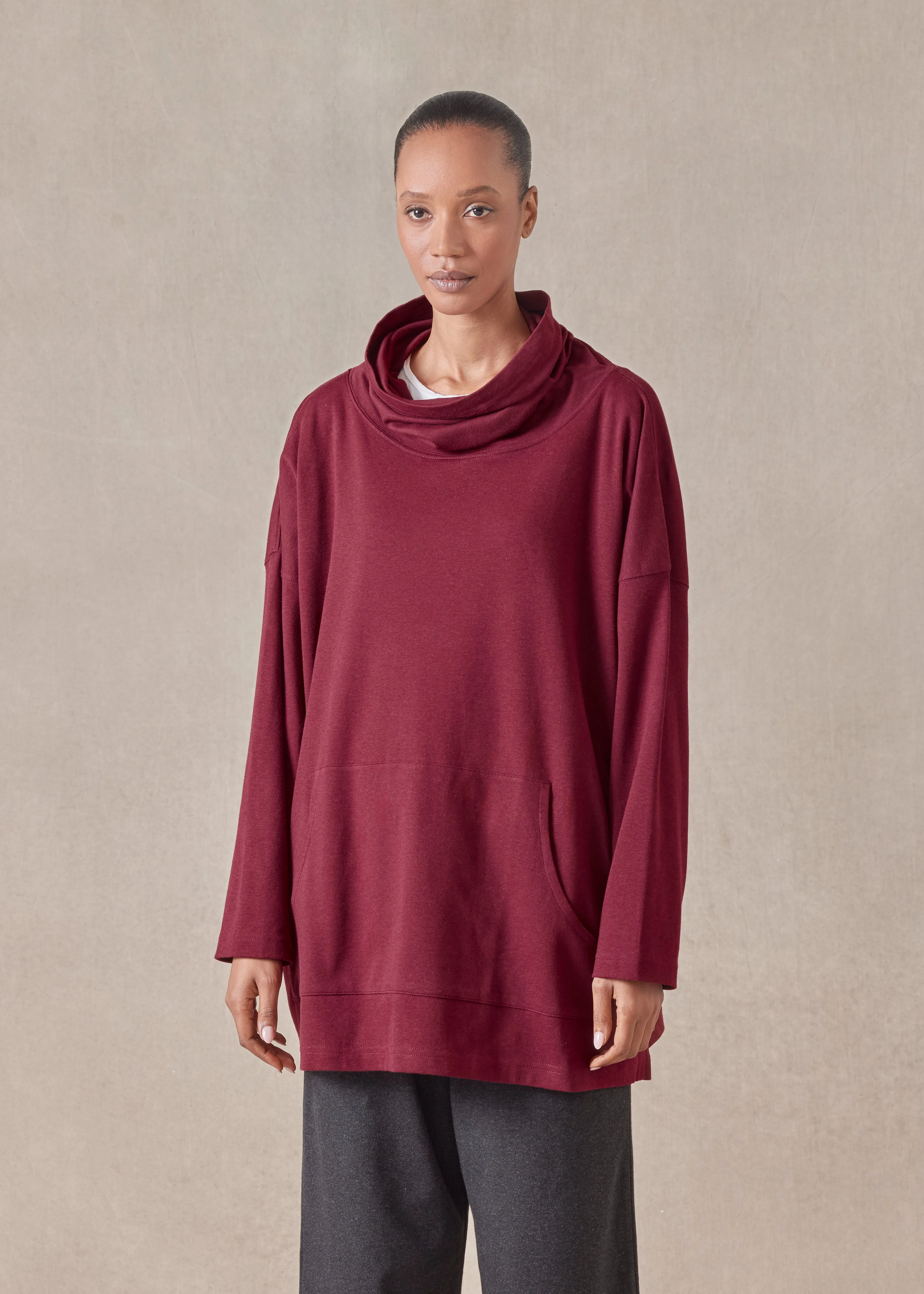 cotton jersey monks top with pouch pocket sold by eskandar product image thumbnail 2