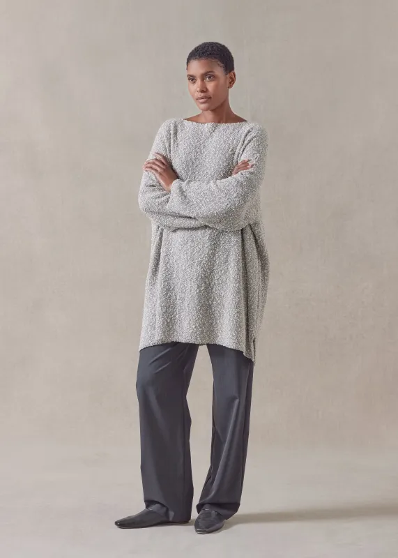 cotton and silver thread square sweater - long sold by eskandar