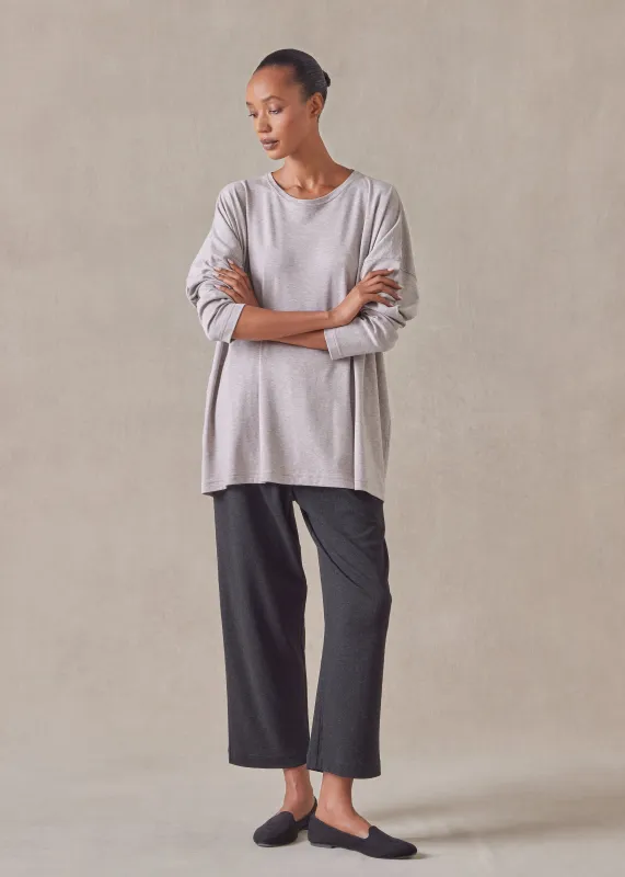 cotton jersey long sleeve round neck t-shirt - mid plus sold by eskandar